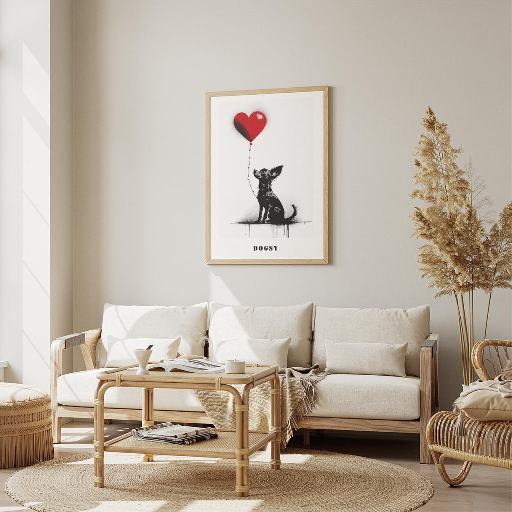 Chihuahua DOGSY Series inspired by the Art of Banksy with text Dogsy image 2