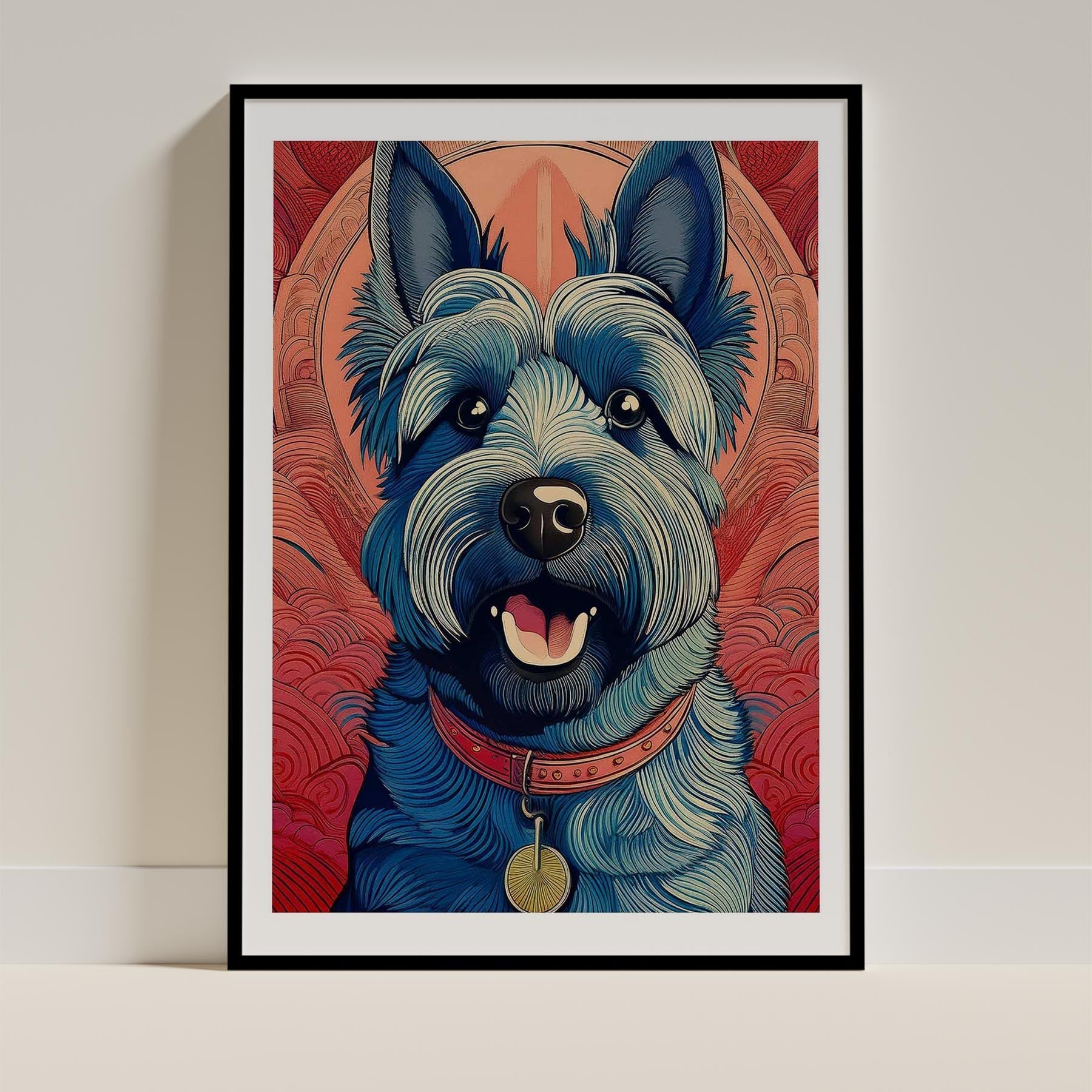 Scottish Terrier Hokusai Japanese Inspired Dog Series 1 image 0