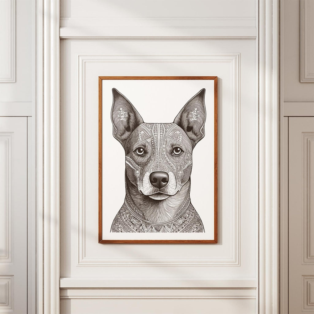 Kelpie Mandala Black and White Dog Series image 3