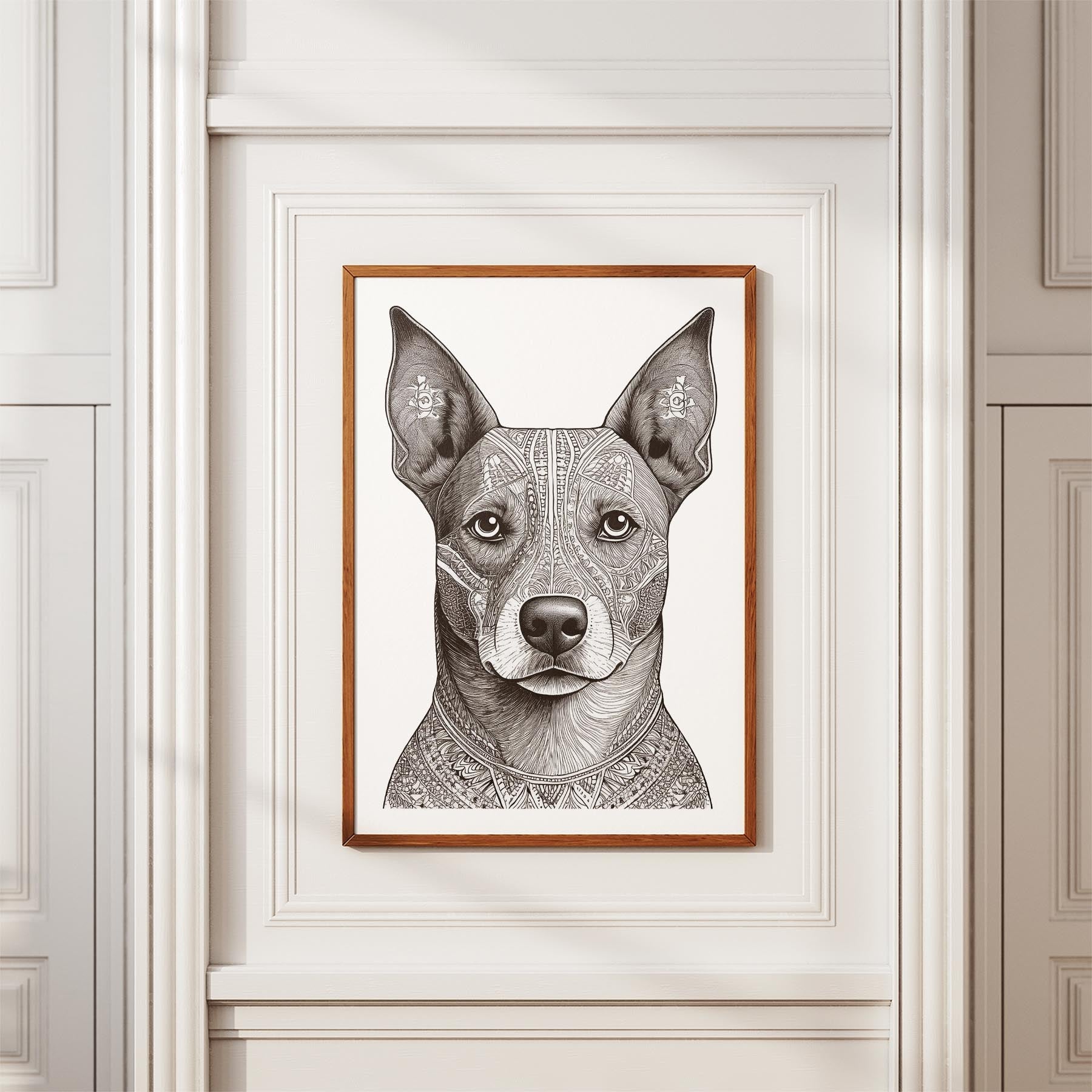 Kelpie Mandala Black and White Dog Series image 3