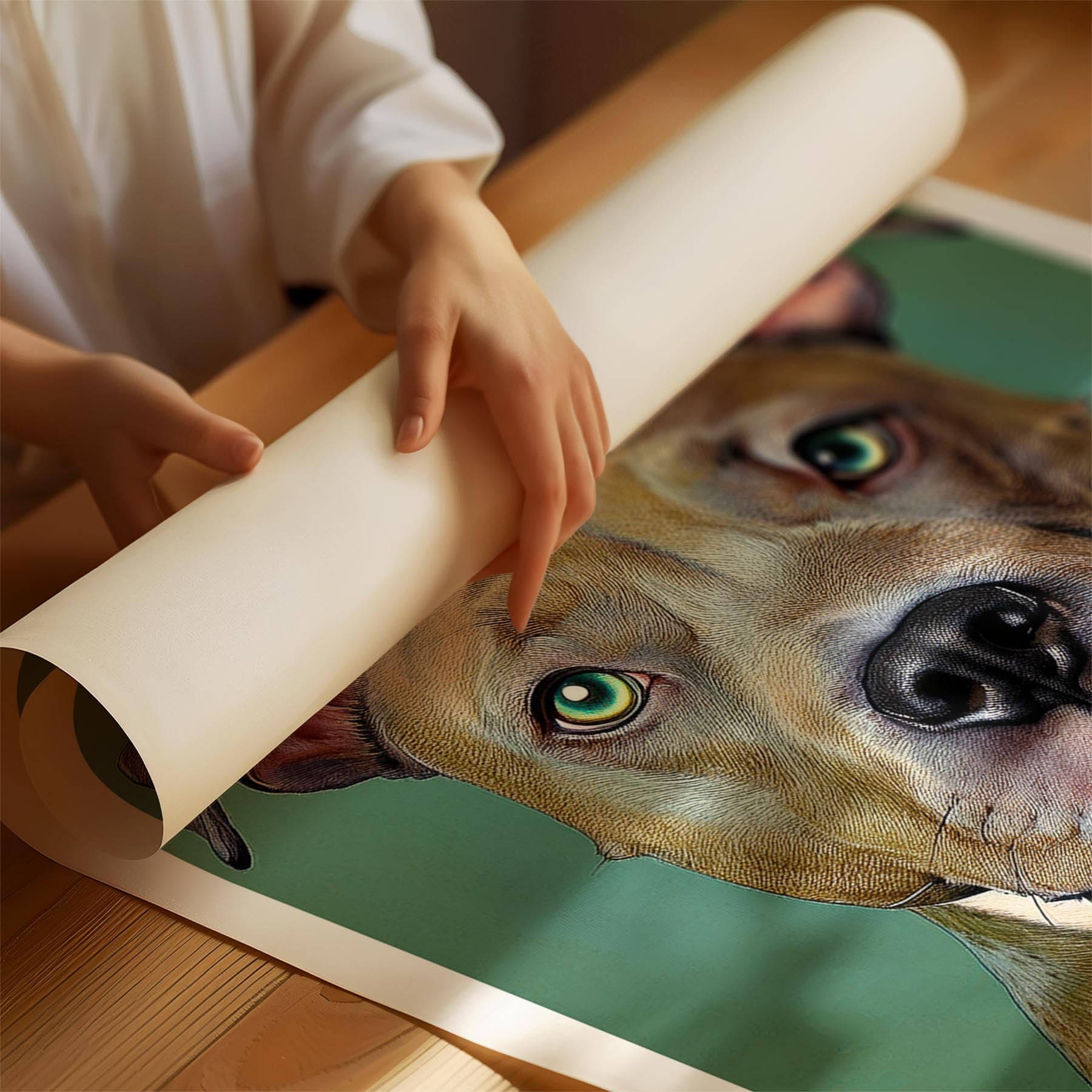 Staffordshire Bull Terrier Green Painted Series image 1