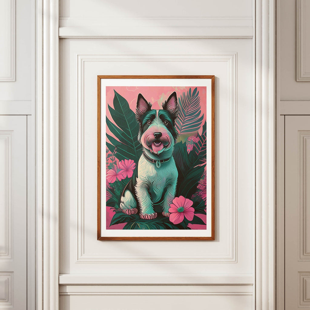 Fox Terrier Wire Flowery Dog image 3