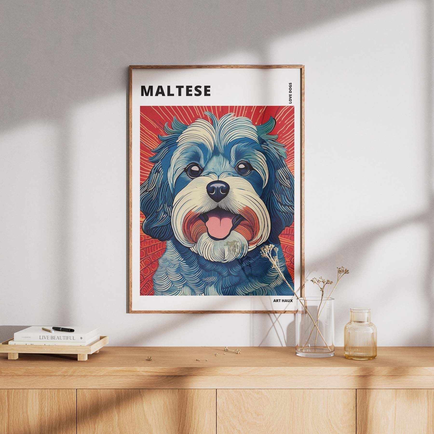 Maltese Hokusai Japanese Inspired Dog Series with Text image 7