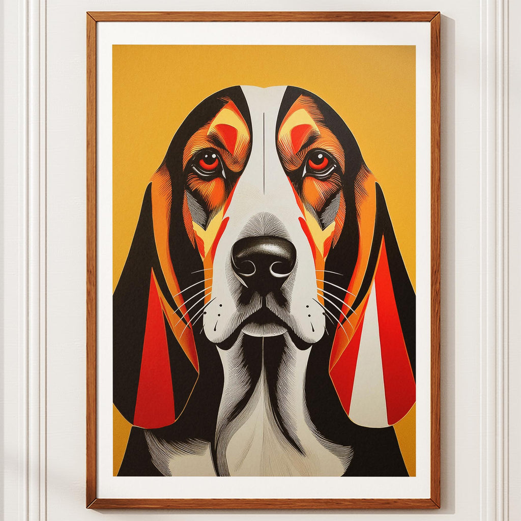 Basset Hound Geometric Orange Series image 10