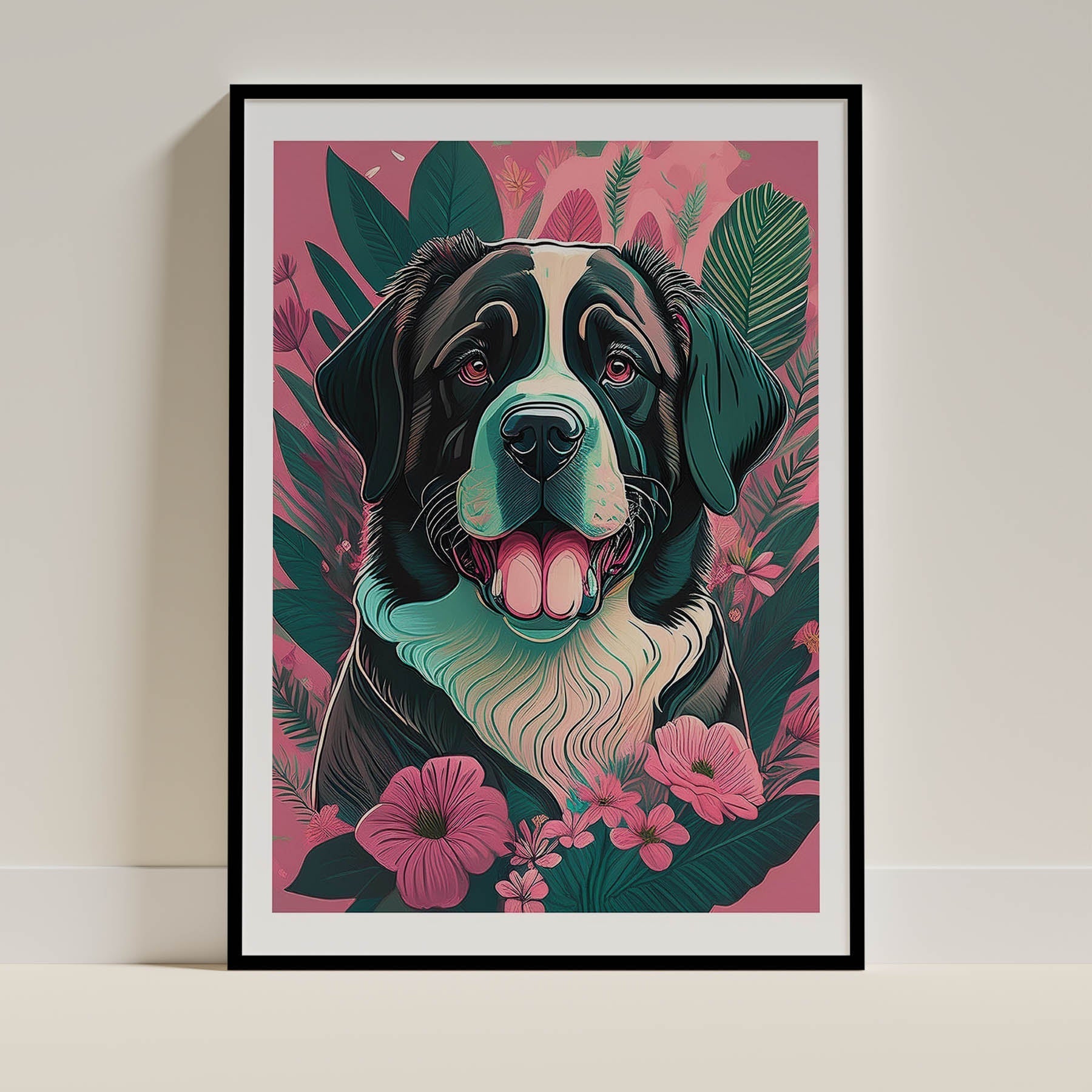 Saint Bernard Flowery Dog image 0