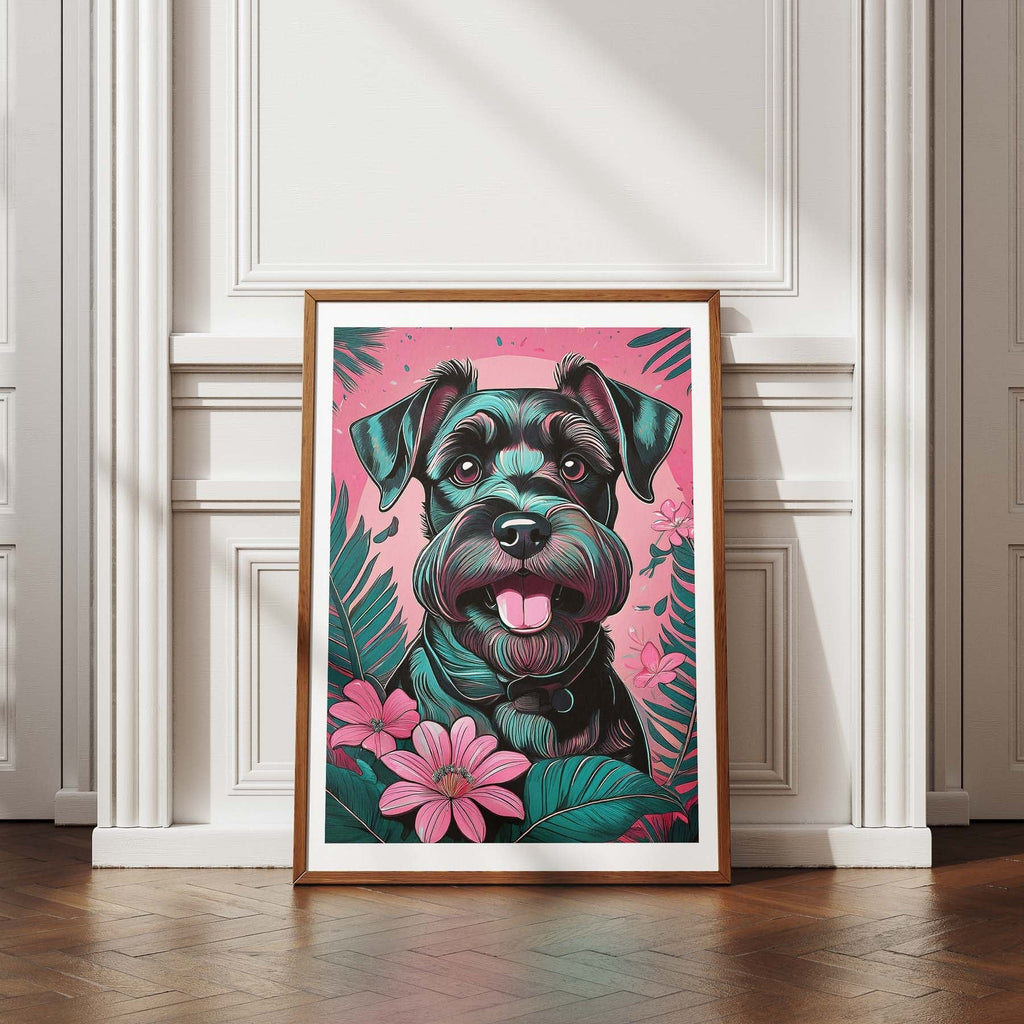 Miniature Schnauzer Flowery Dog image 4