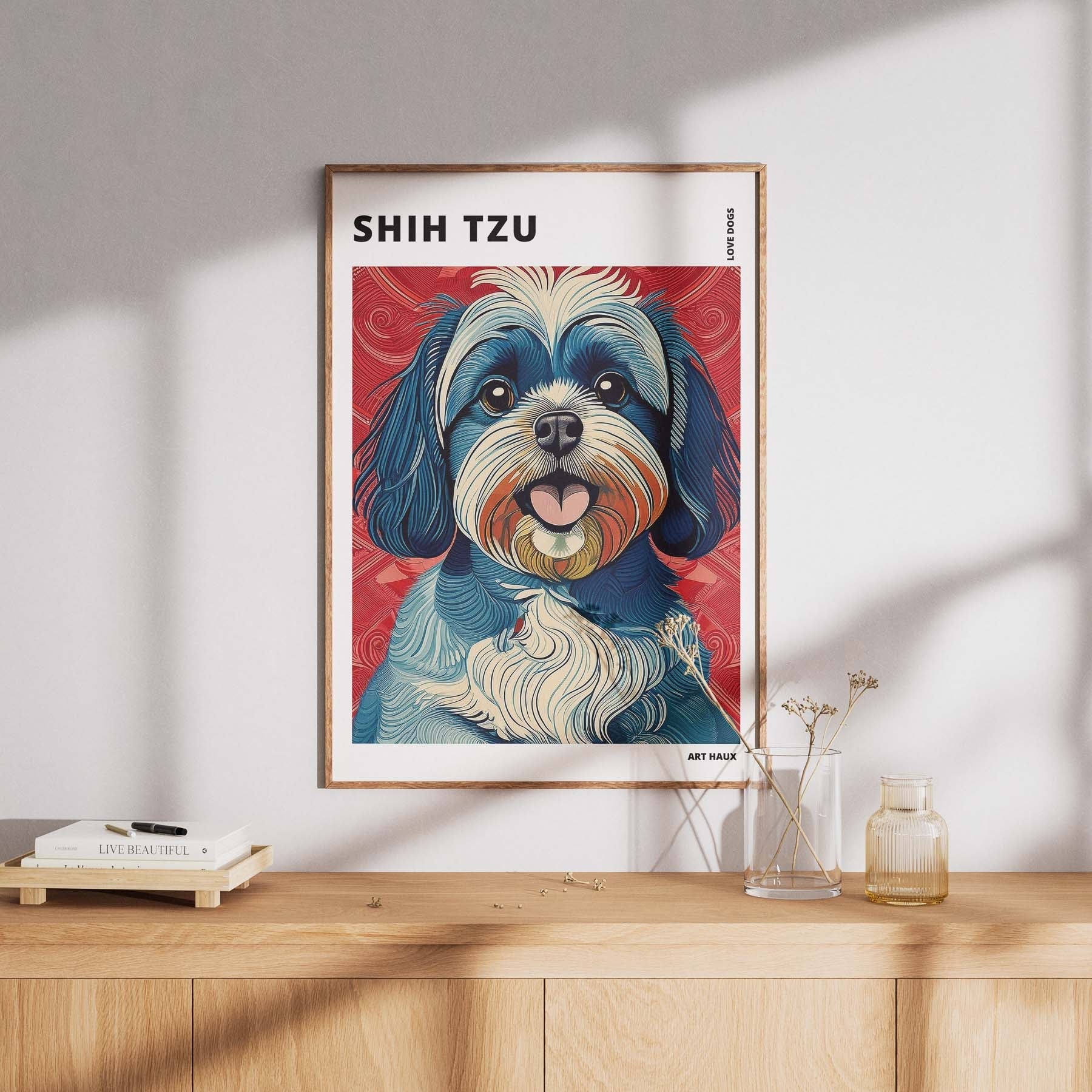 Shih Tzu Hokusai Japanese Inspired Dog Series with Text image 7