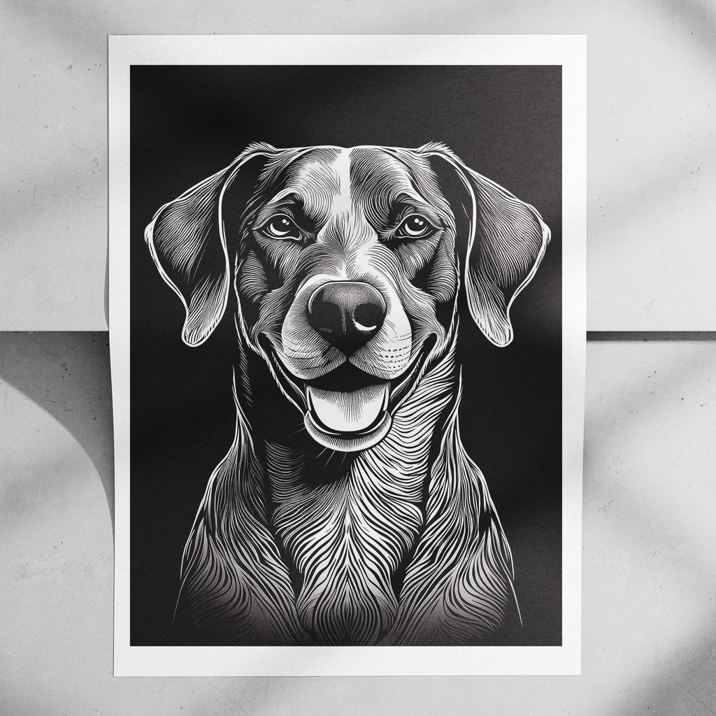 German Pointer Line Dog Series in Black and White image 7