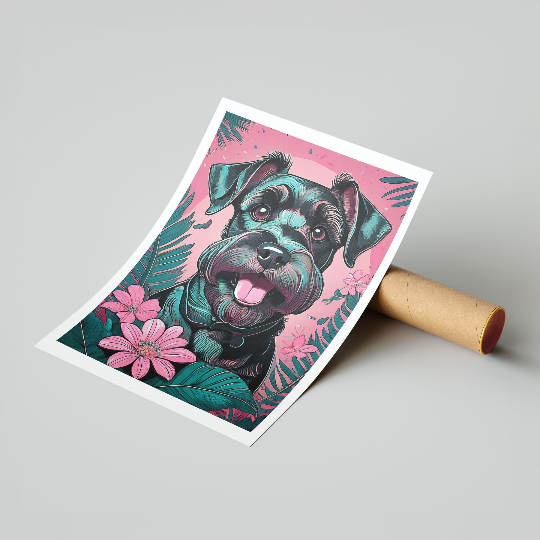 Miniature Schnauzer Flowery Dog image 7