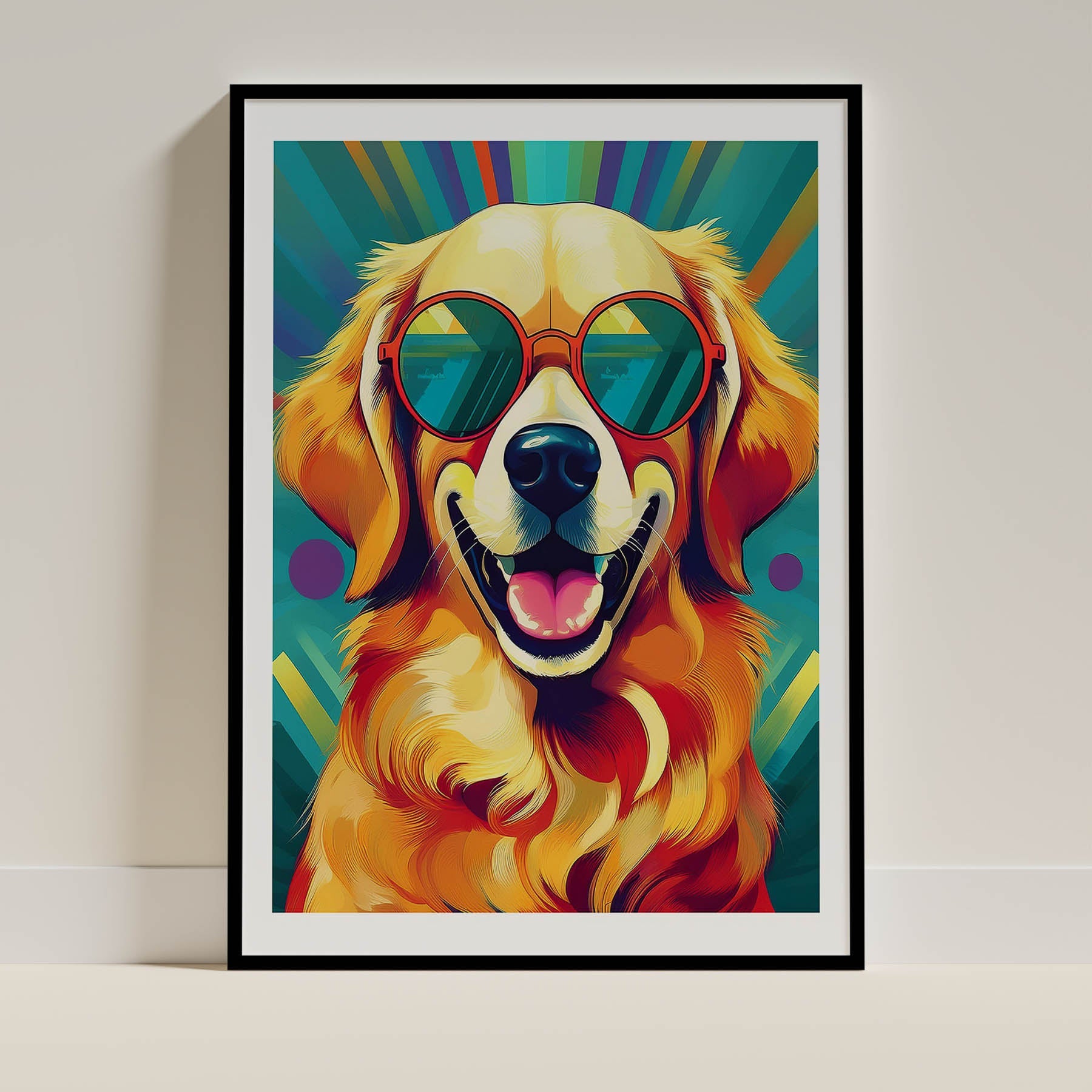 Golden Retriever In Colourful Sunnies 2 image 0
