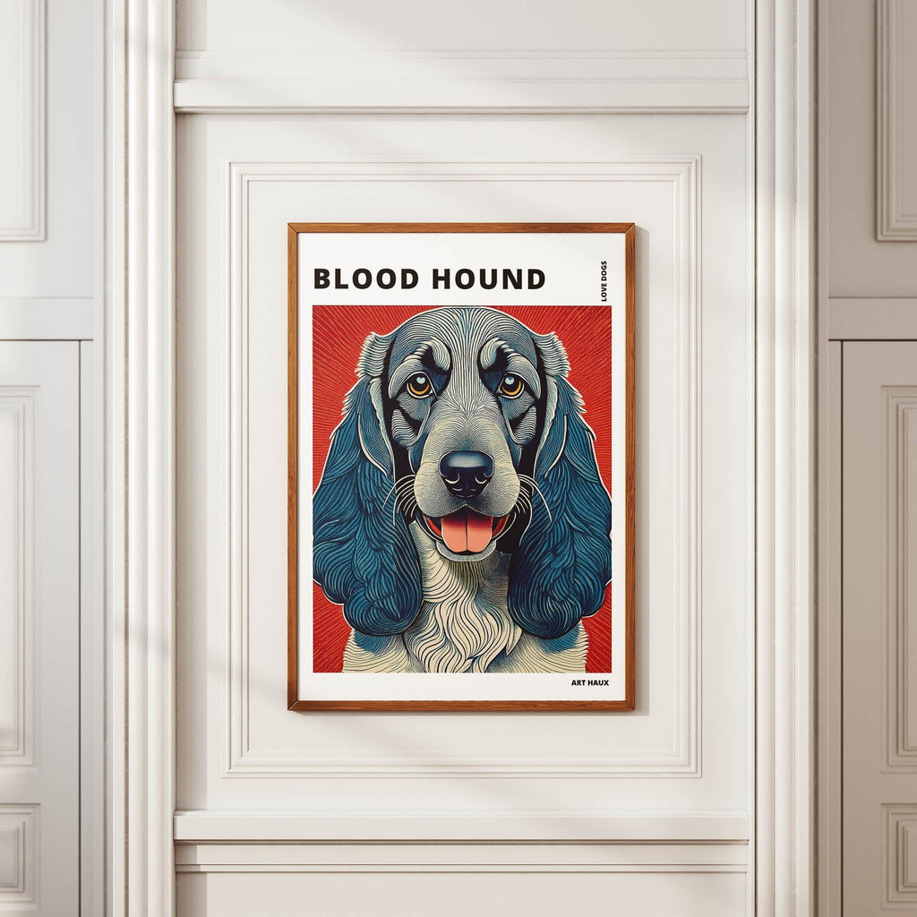Bloodhound Hokusai Japanese Inspired Dog Series with Text image 3
