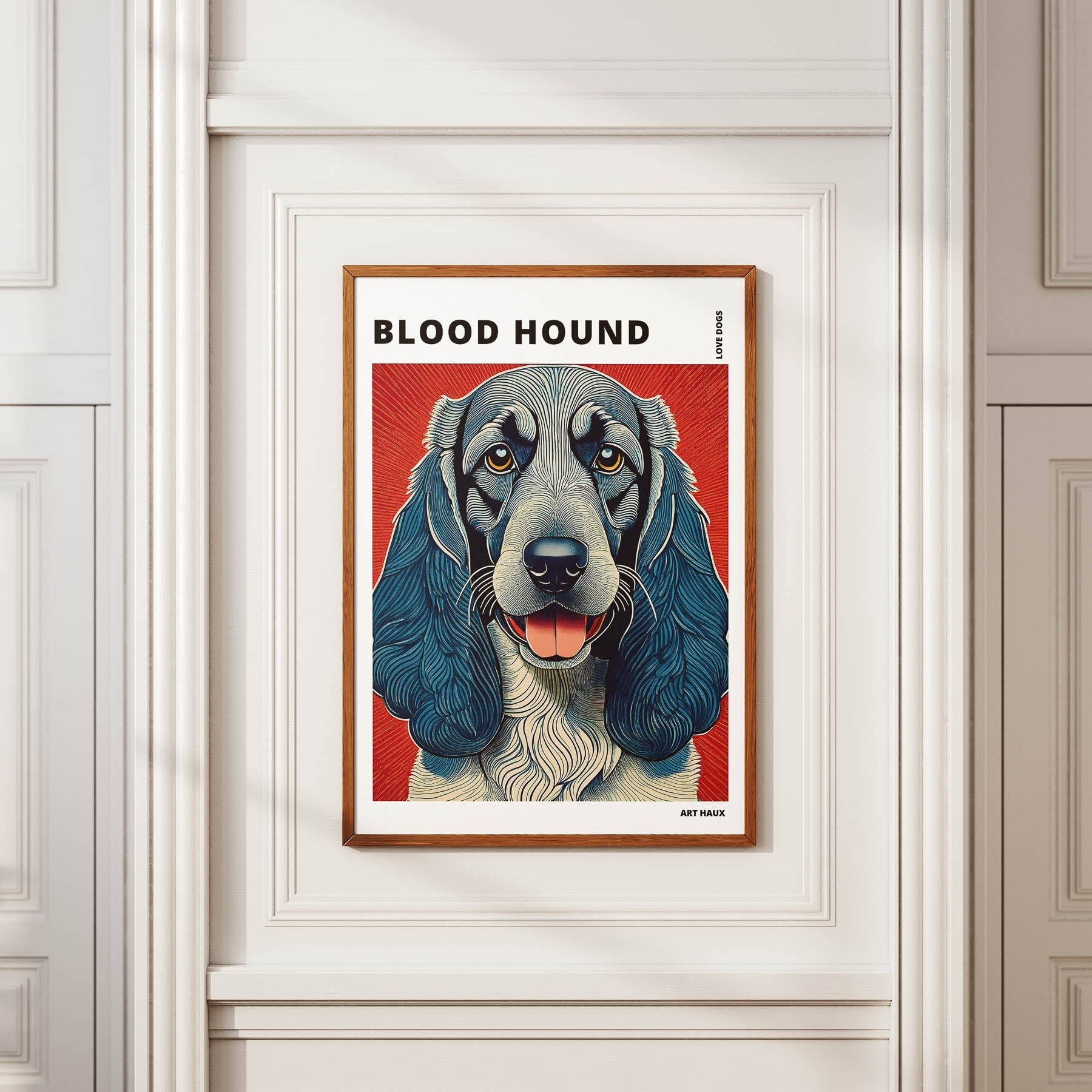 Bloodhound Hokusai Japanese Inspired Dog Series with Text image 3