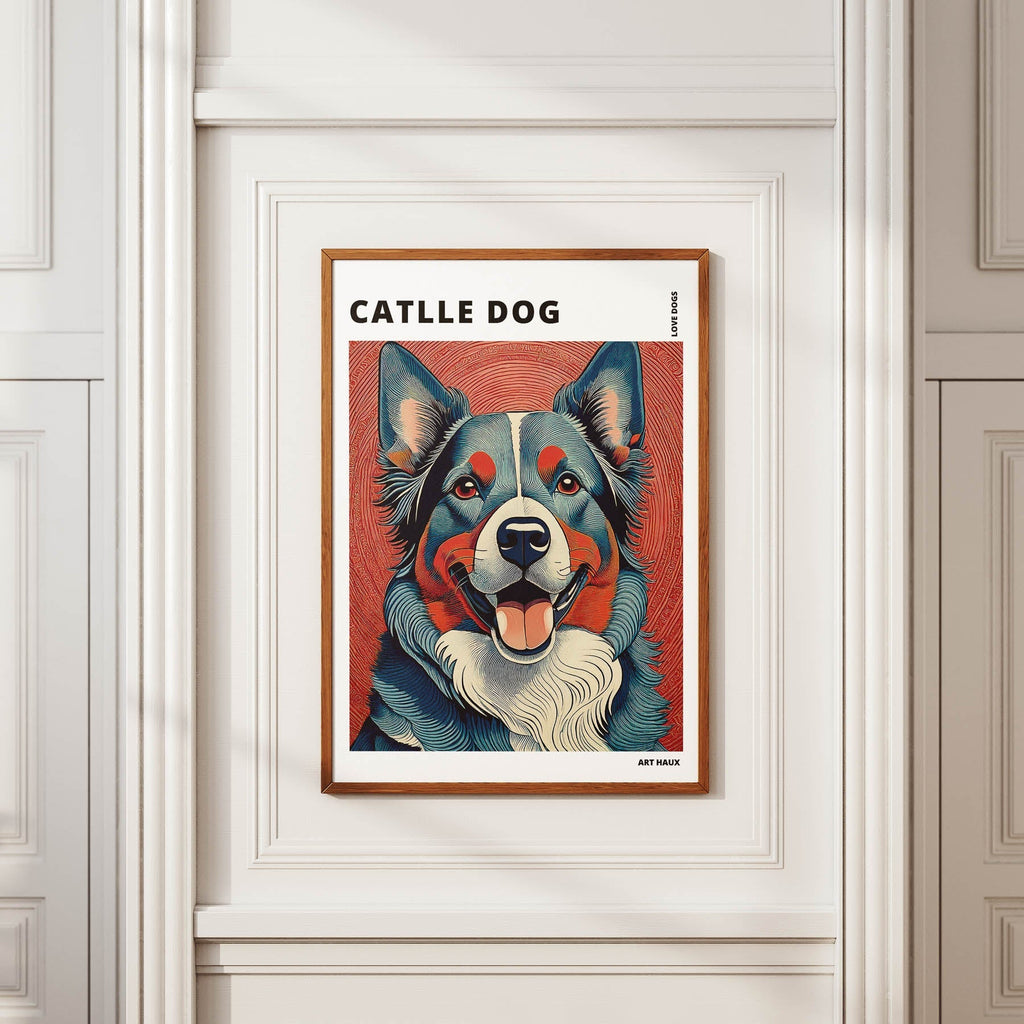 Cattle Dog Hokusai Japanese Inspired Dog Series with Text image 3