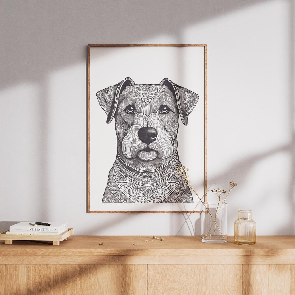 Australian Terrier Mandala Black and White Dog Series image 8