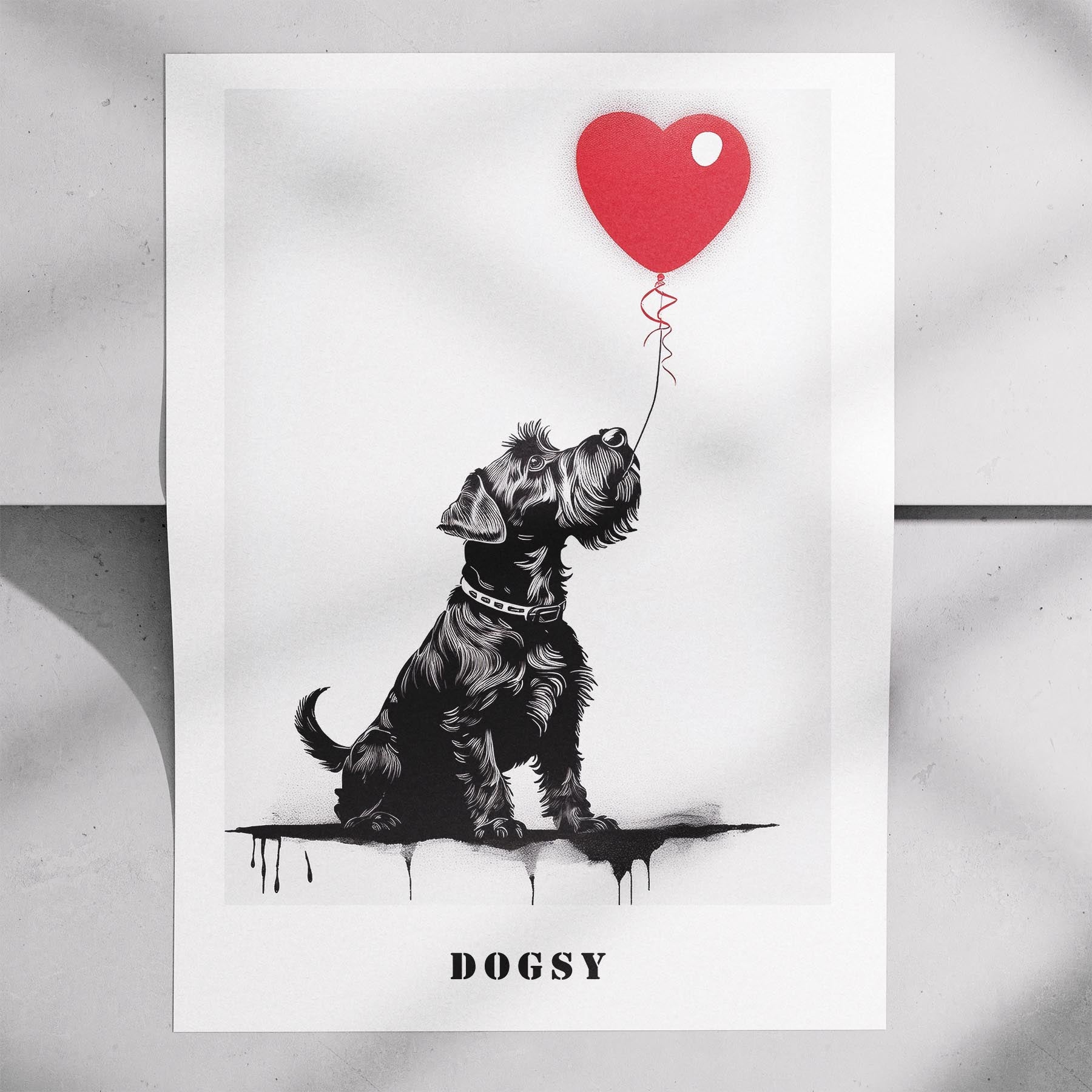 Schnauzer DOGSY Series inspired by the Art of Banksy with text Dogsy image 7