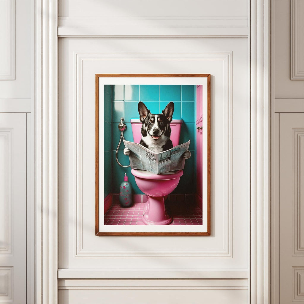 Corgi Toilet Dogs PInk and Turquise image 3