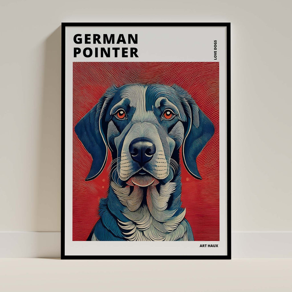 German Pointer Hokusai Japanese Inspired Dog Series with Text image 0