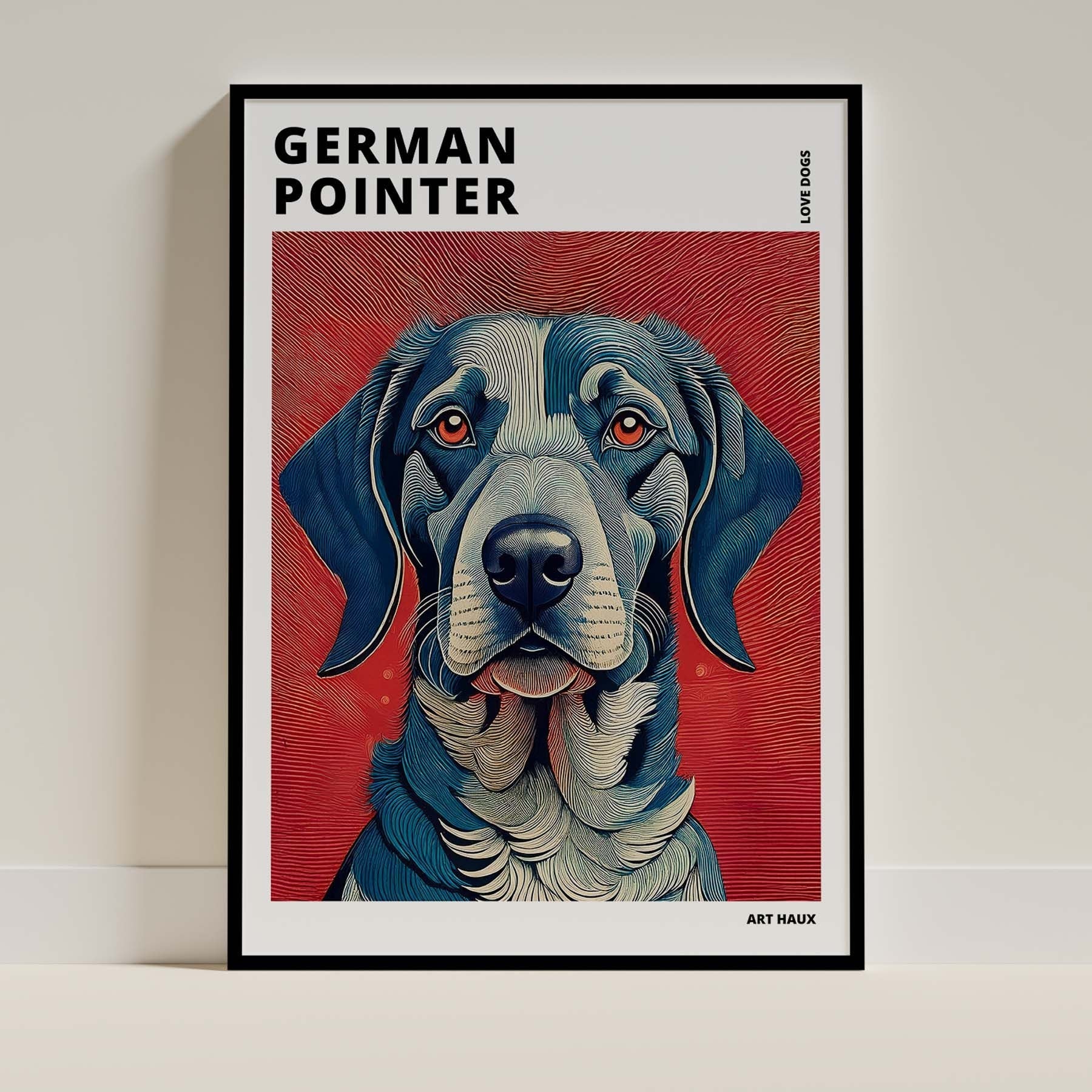 German Pointer Hokusai Japanese Inspired Dog Series with Text image 0