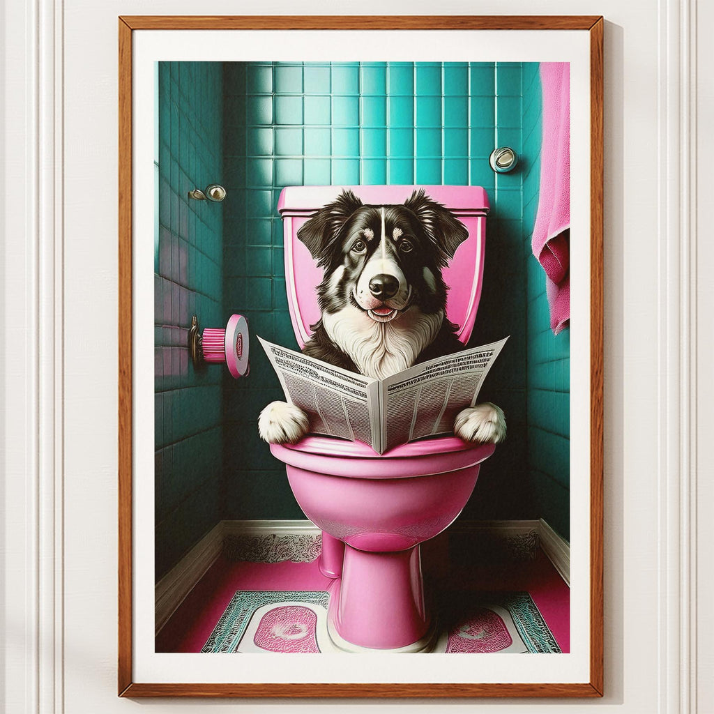 Australian Shepherd Toilet Dogs PInk and Turquise image 10