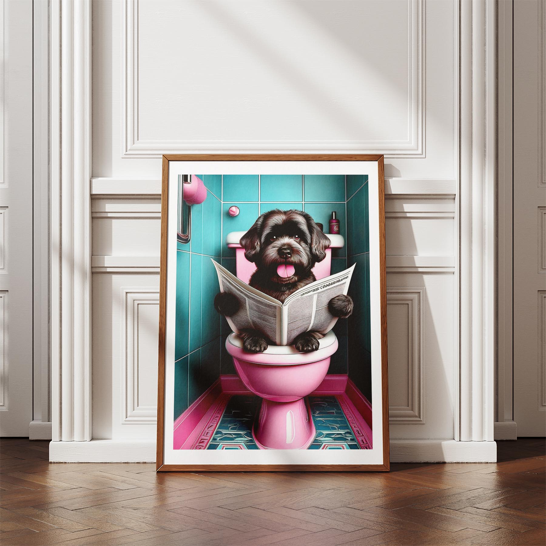 Coton de Tulear Toilet Dogs PInk and Turquise image 4