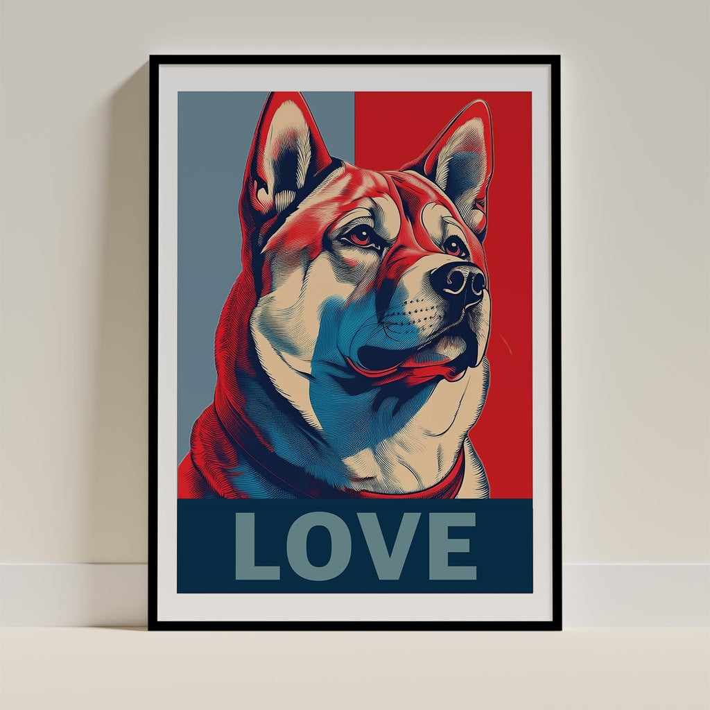 Akita Inu LOVE Series Inspired by the Obama Poster image 0
