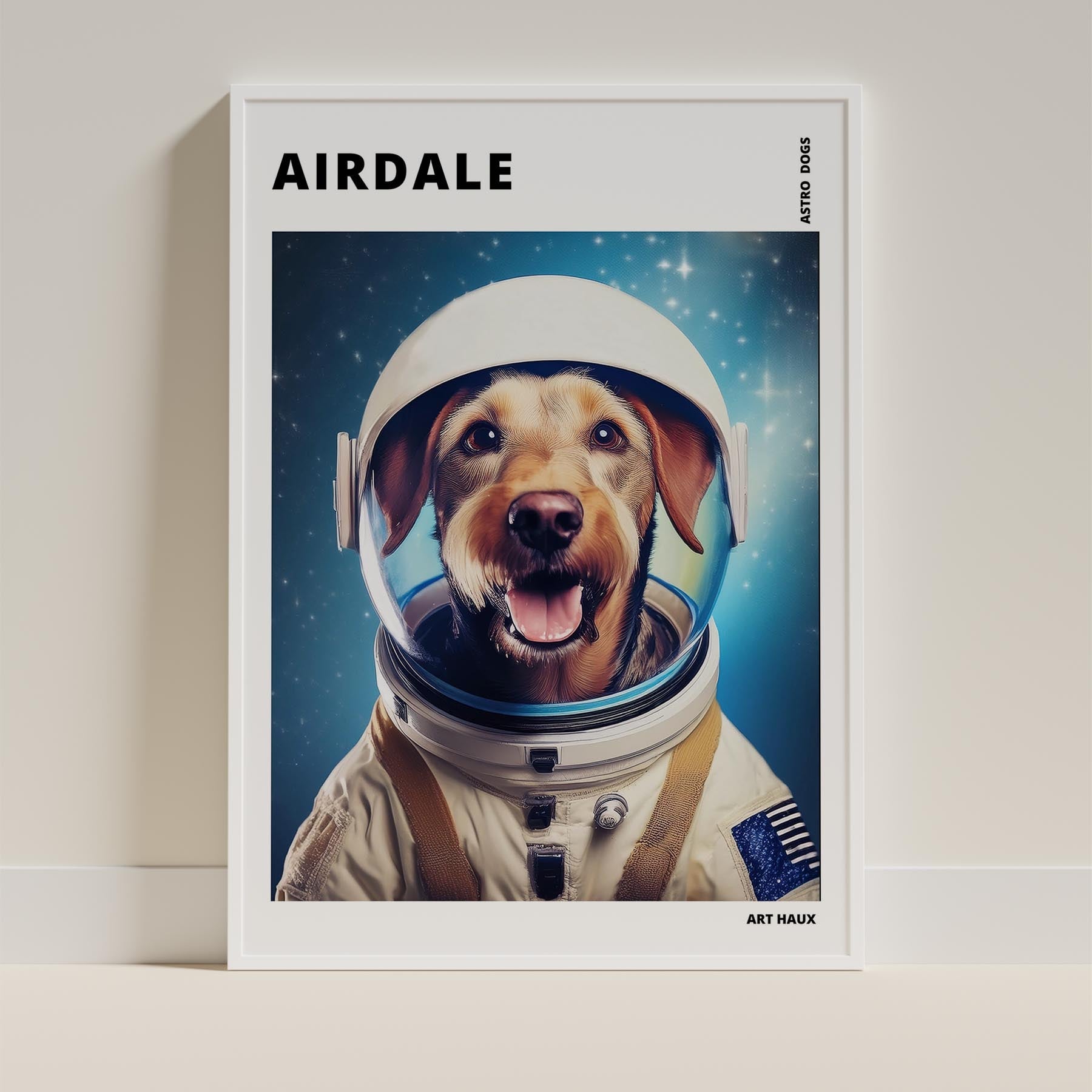 Airedale Astronaut Dog Series with Text Astro Dog image 9