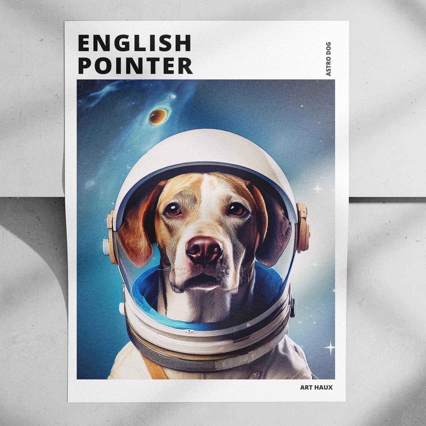 English Pointer Astronaut Dog Series with Text Astro Dog image 7