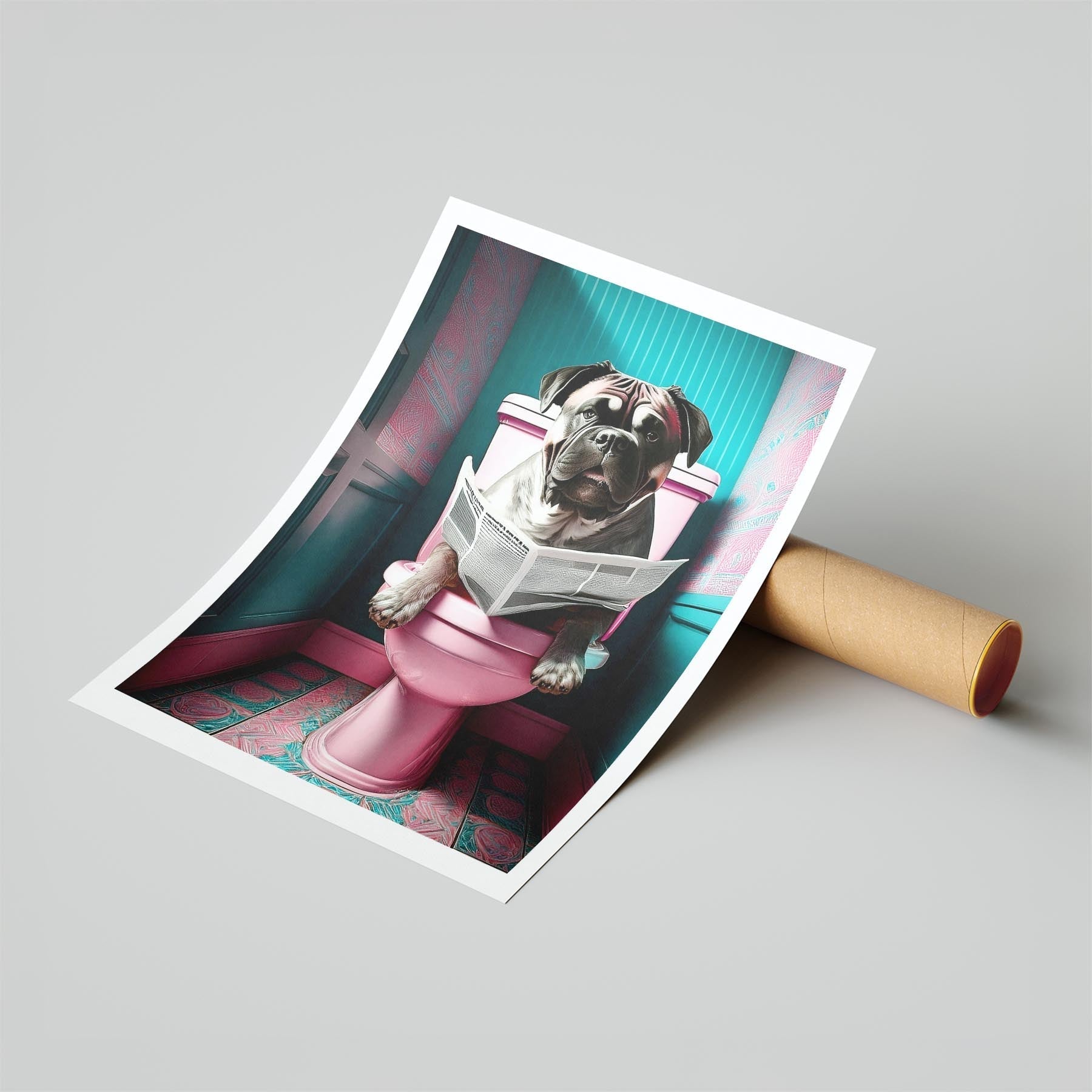 Mastiff Toilet Dogs PInk and Turquise image 6