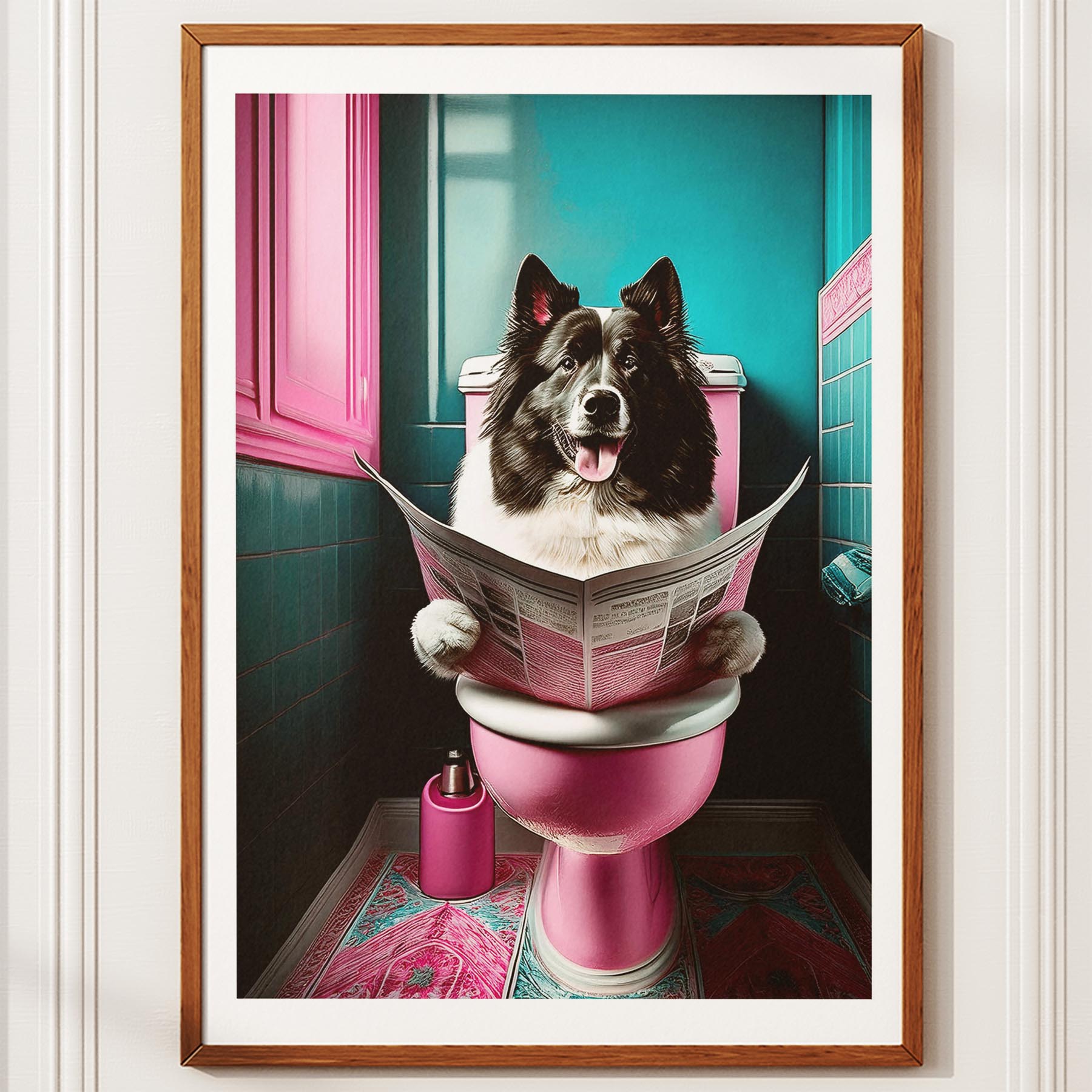 Samoyed Toilet Dogs PInk and Turquise image 10