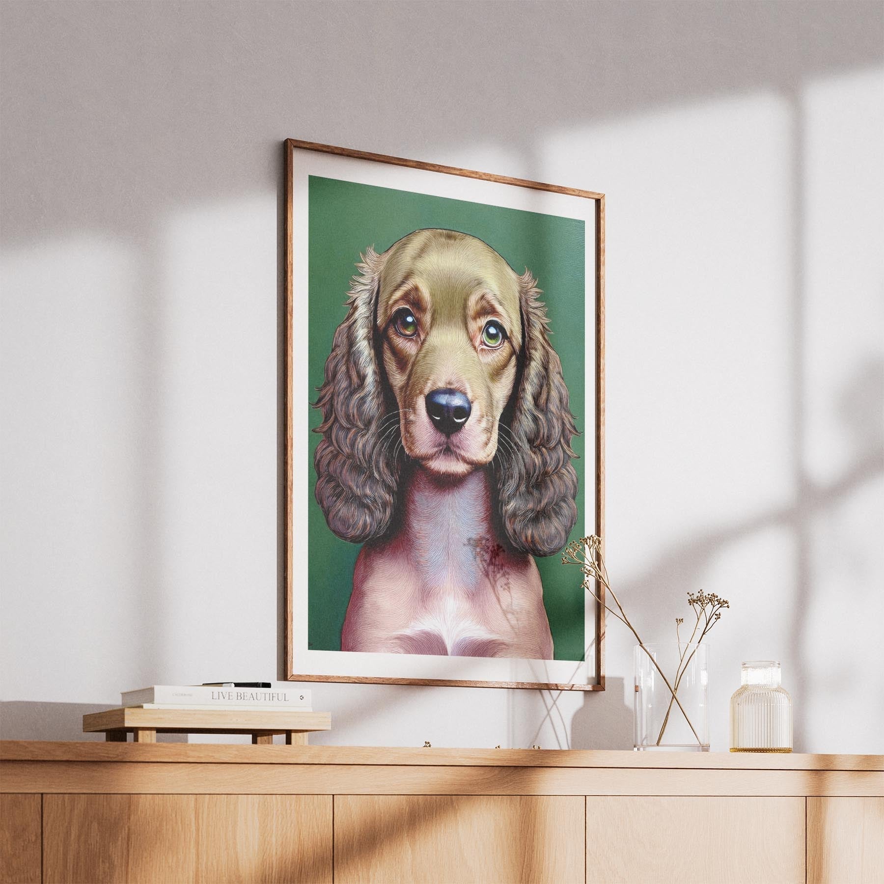 Cocker Spaniel Green Painted Series image 5