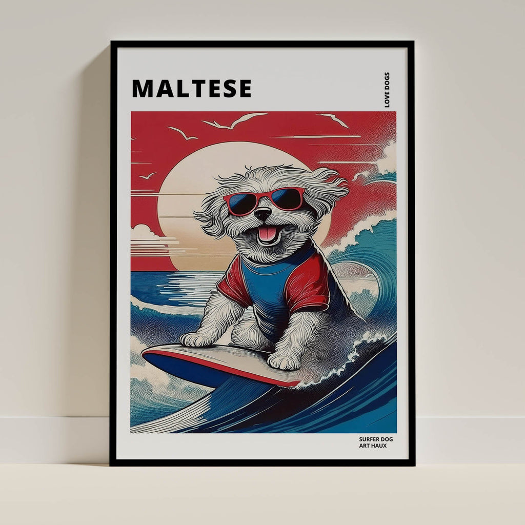 Maltese Hokosai Surfer Dogs 2 image 0
