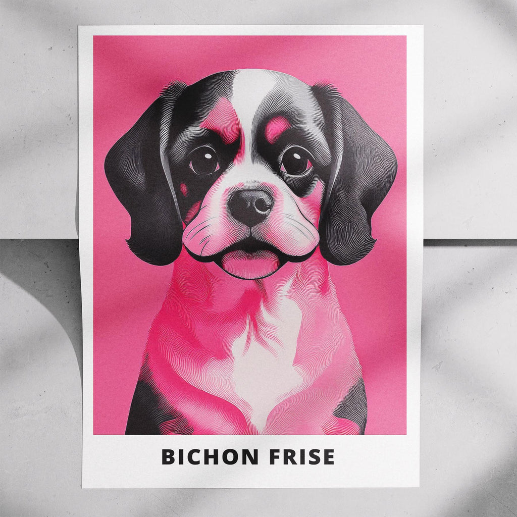 Bichon Frise Pink and Black Dog Series image 7