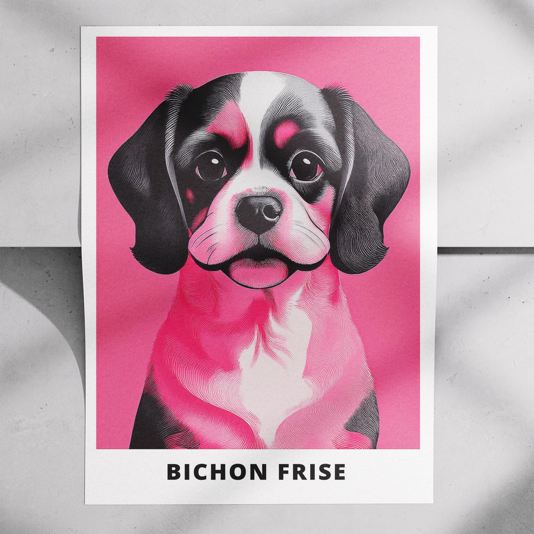 Bichon Frise Pink and Black Dog Series image 7