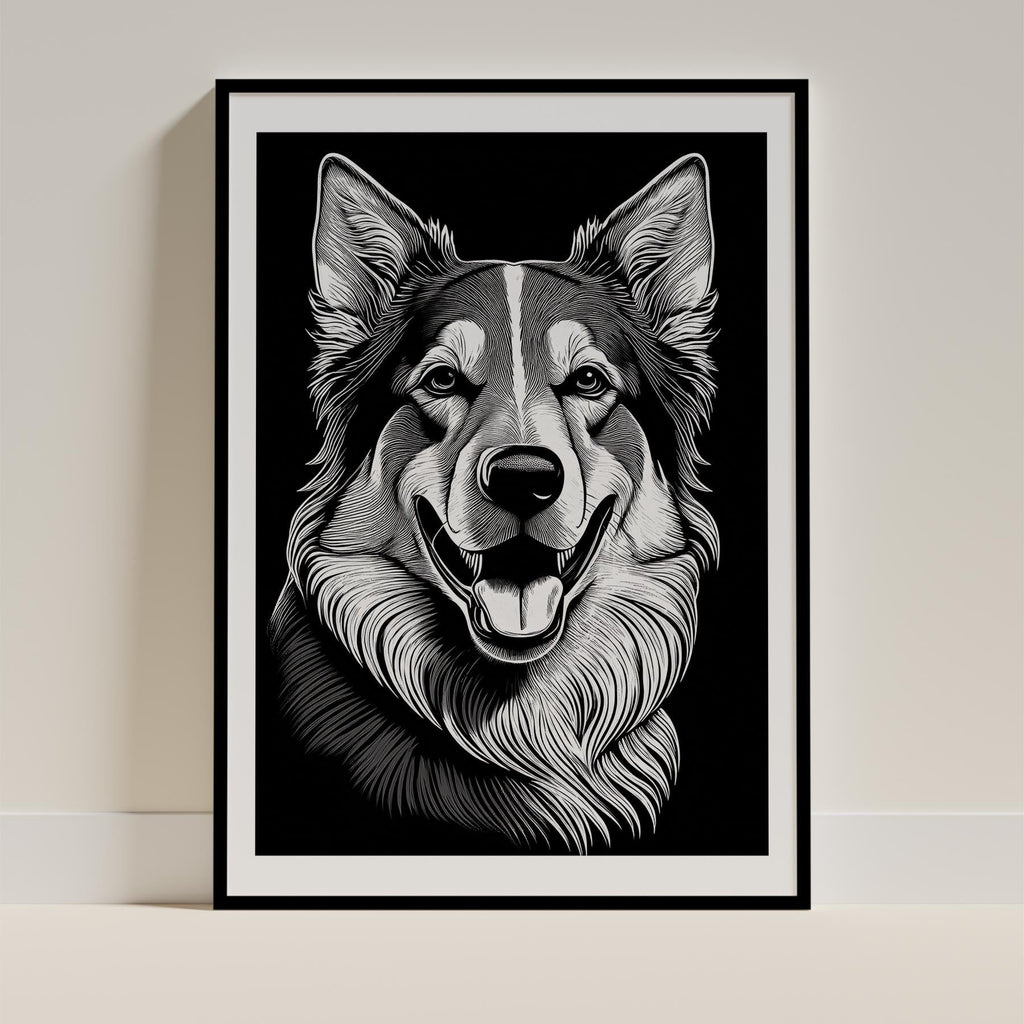 Maremma Line Dog Series in Black and White image 0