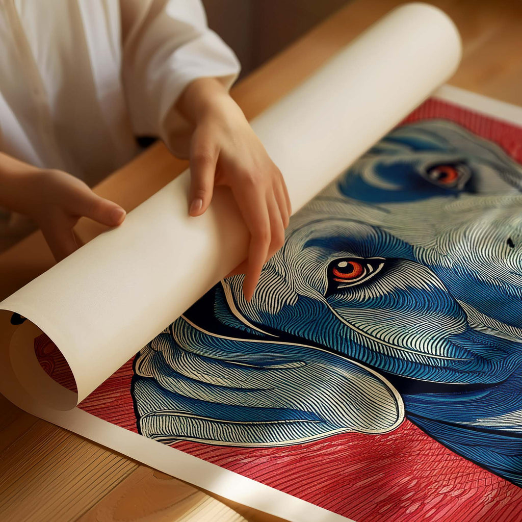 Great Dane Hokusai Japanese Inspired Dog Series with Text image 1