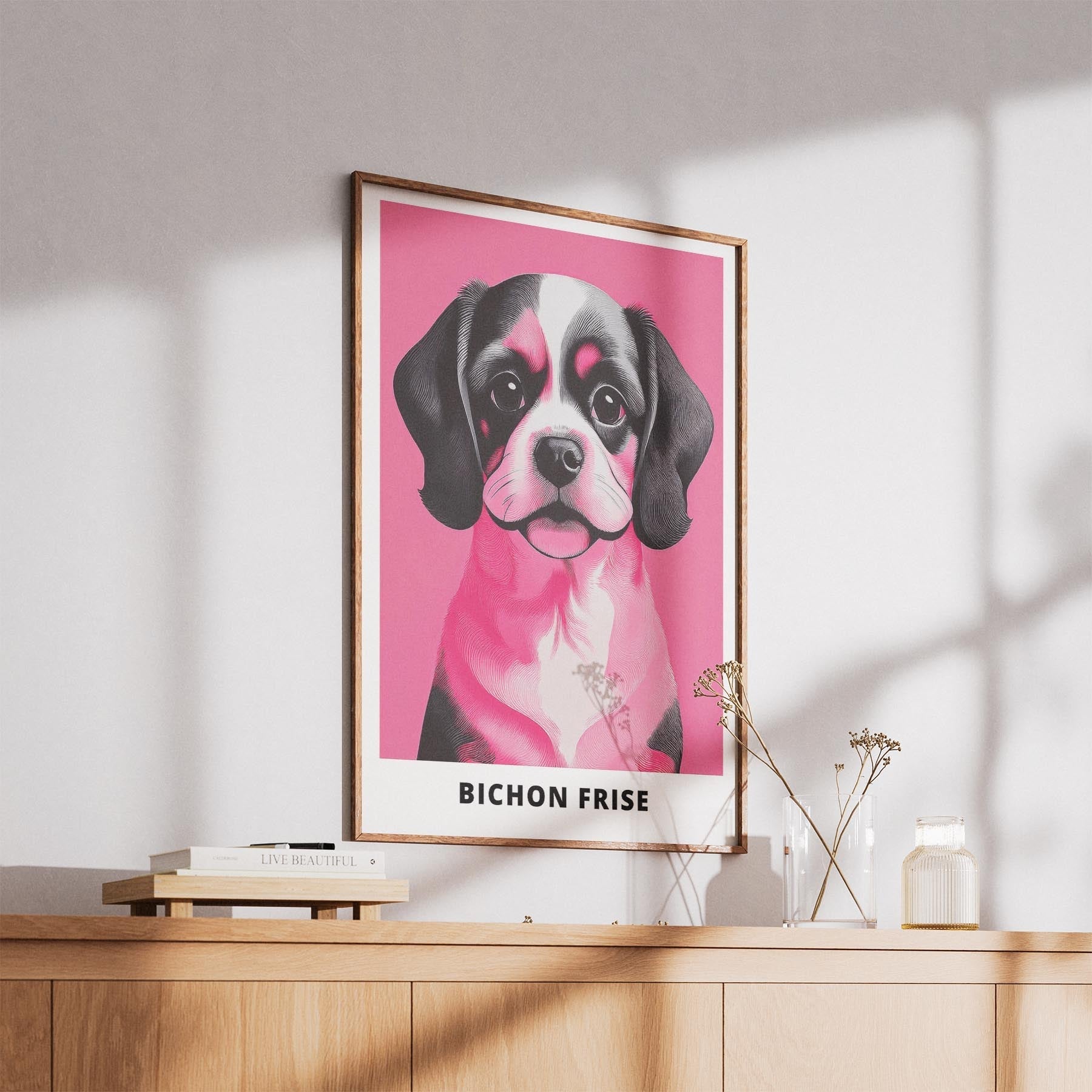 Bichon Frise Pink and Black Dog Series image 5