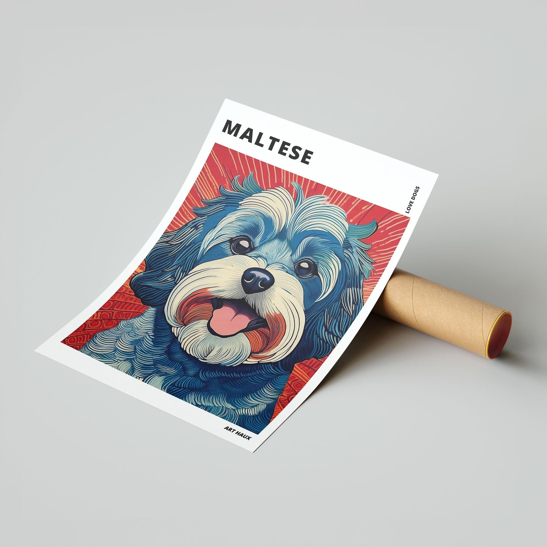 Maltese Hokusai Japanese Inspired Dog Series with Text image 6