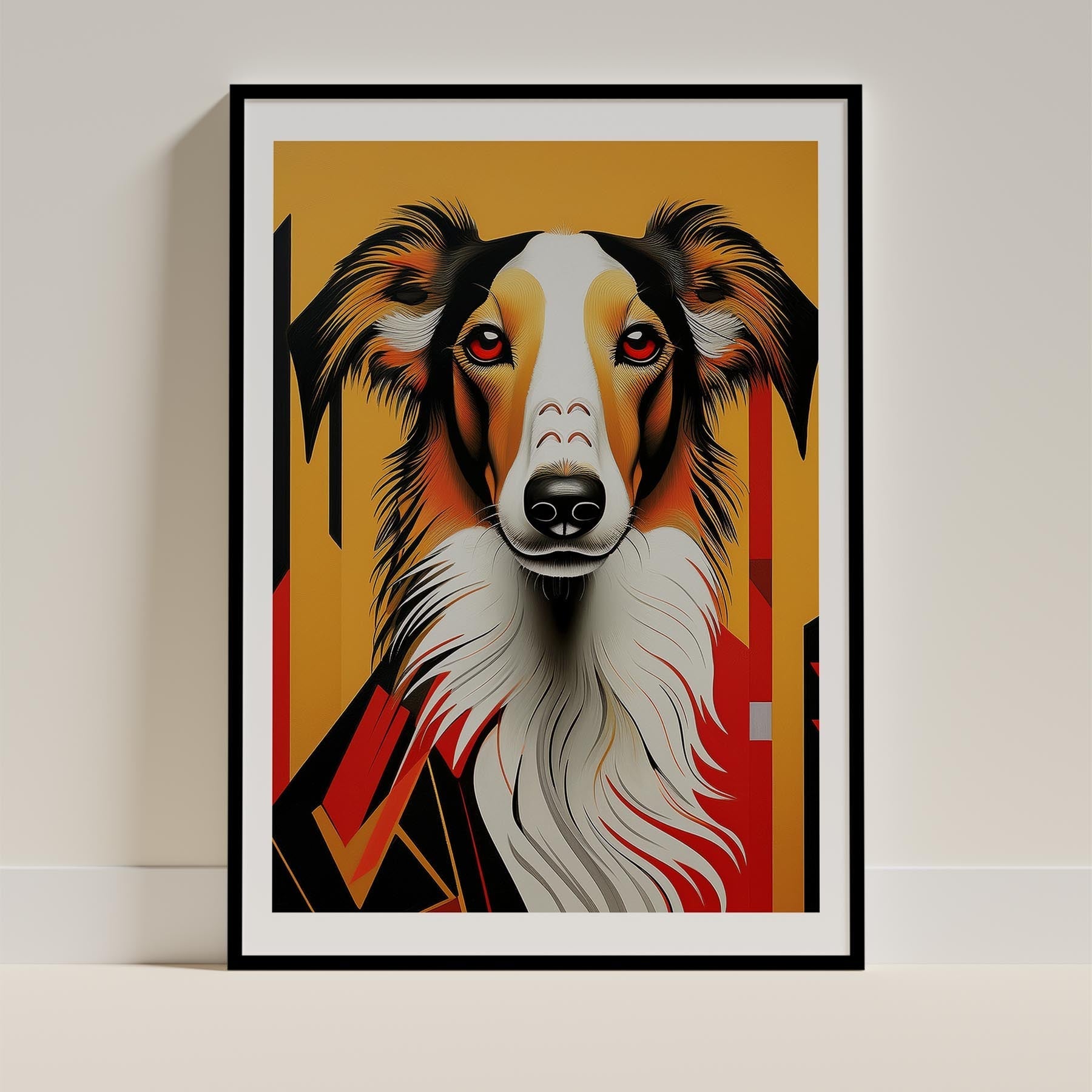 Borzoi Geometric Orange Series image 0