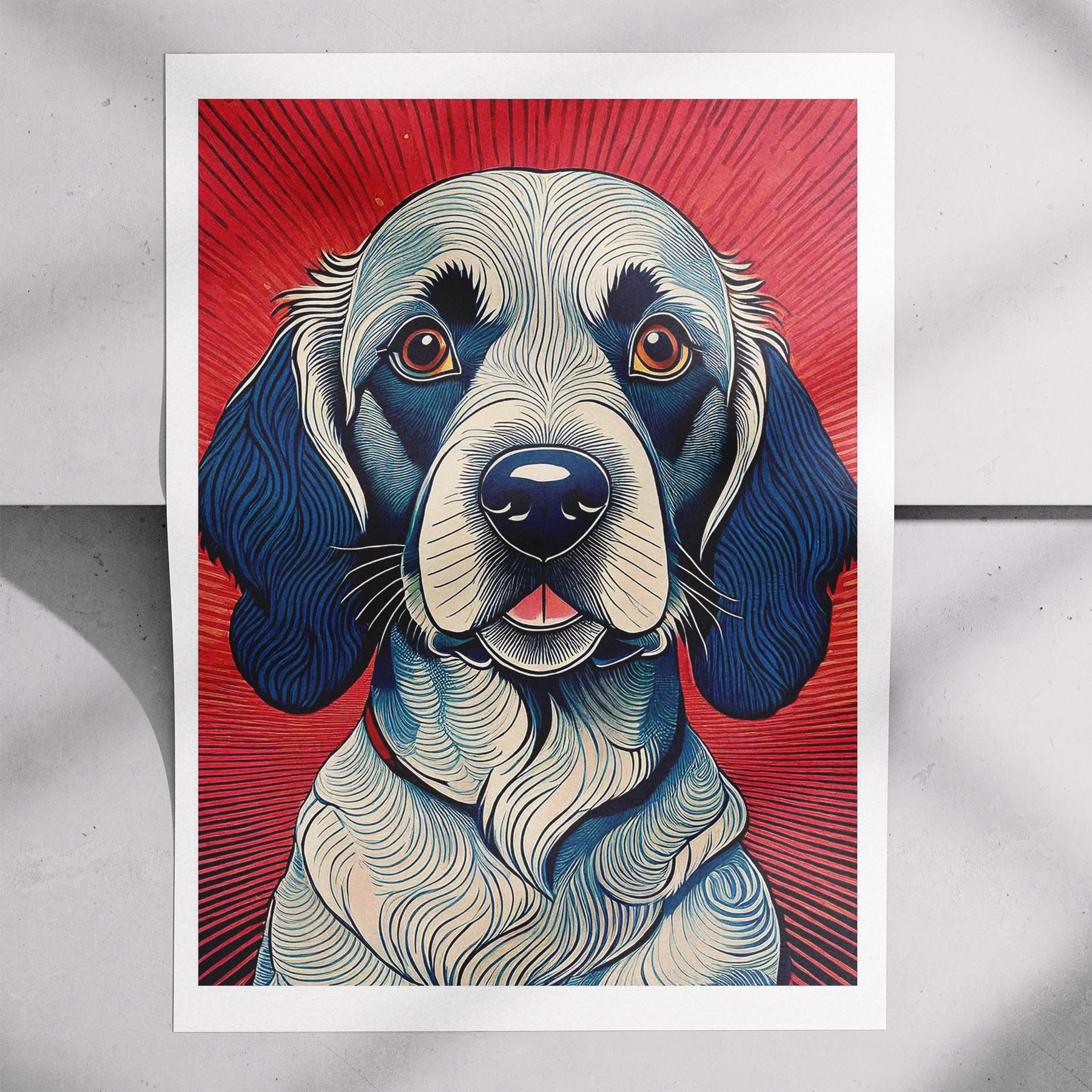 English Setter Hokusai Japanese Inspired Dog Series image 7