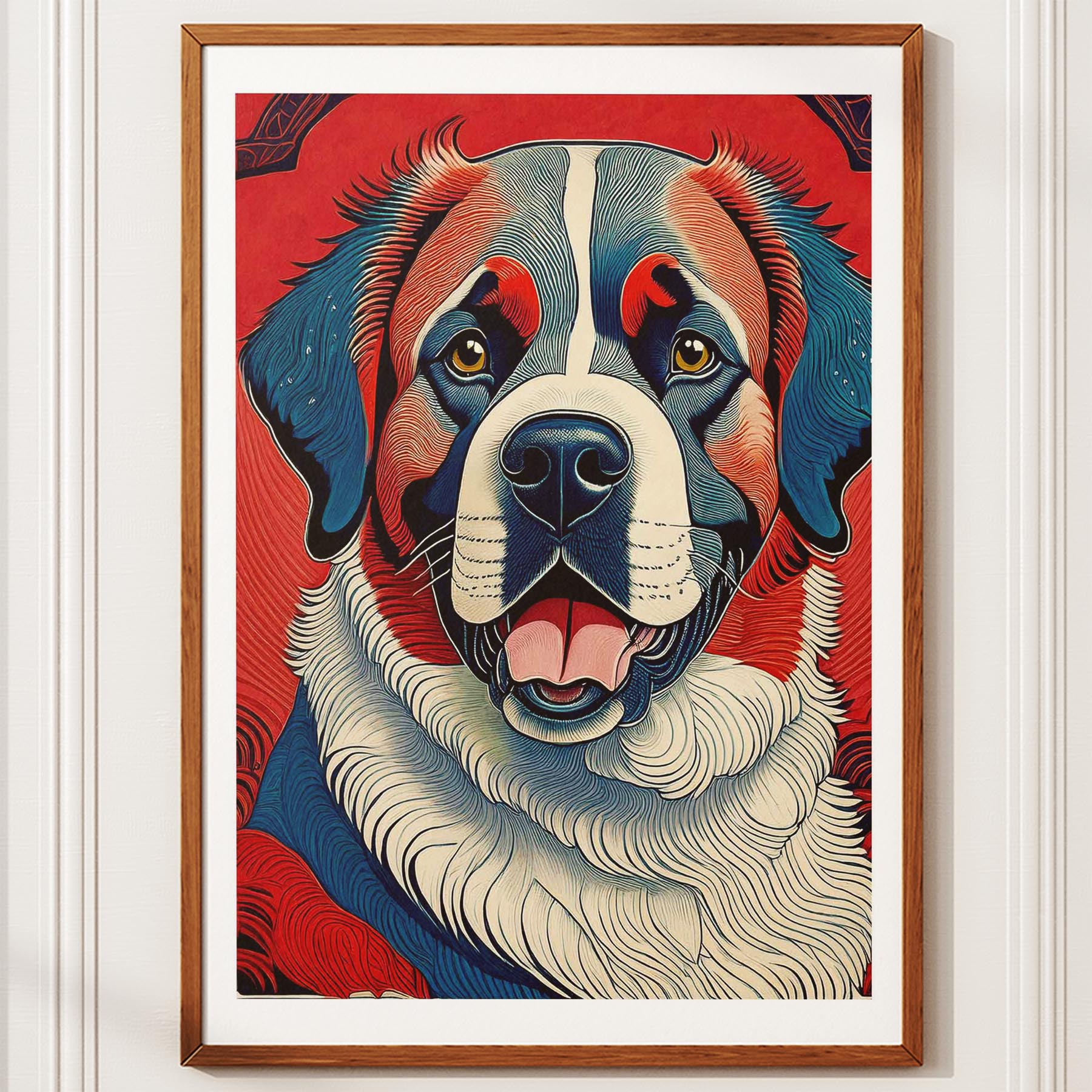 Saint Bernard Hokusai Japanese Inspired Dog Series image 10