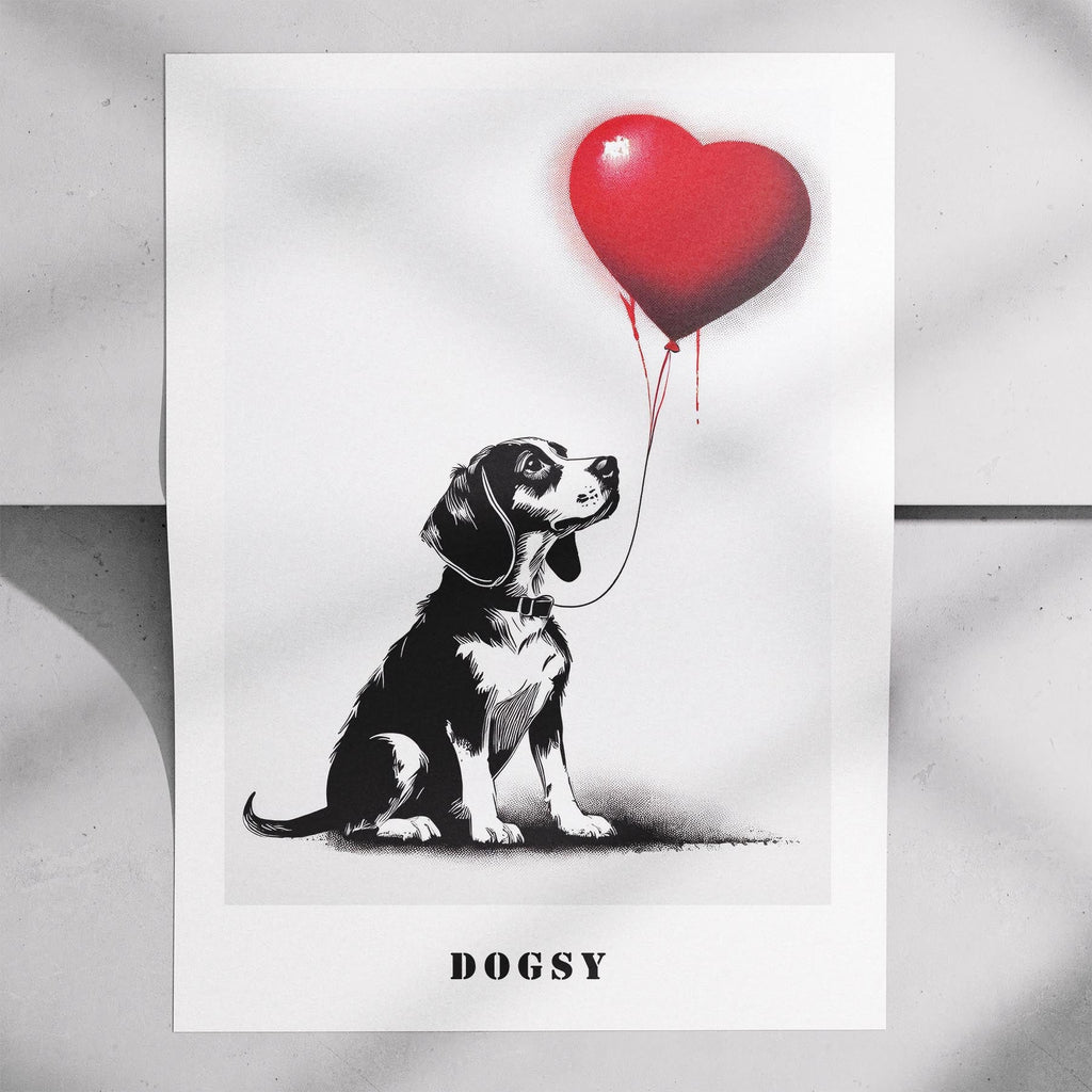 Beagle DOGSY Series inspired by the Art of Banksy with text Dogsy image 7