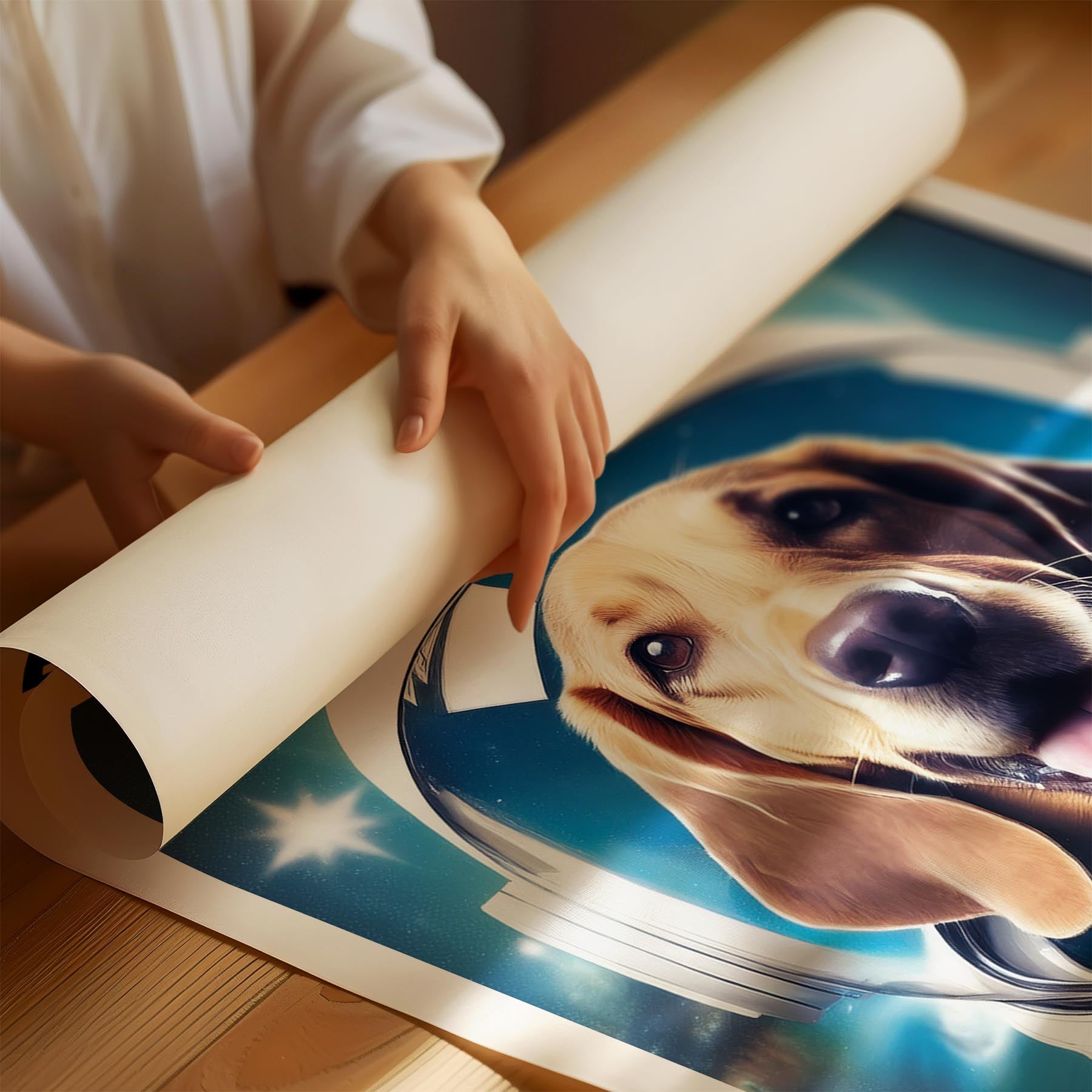 Bloodhound Astronaut Dog Series with Text Astro Dog image 1