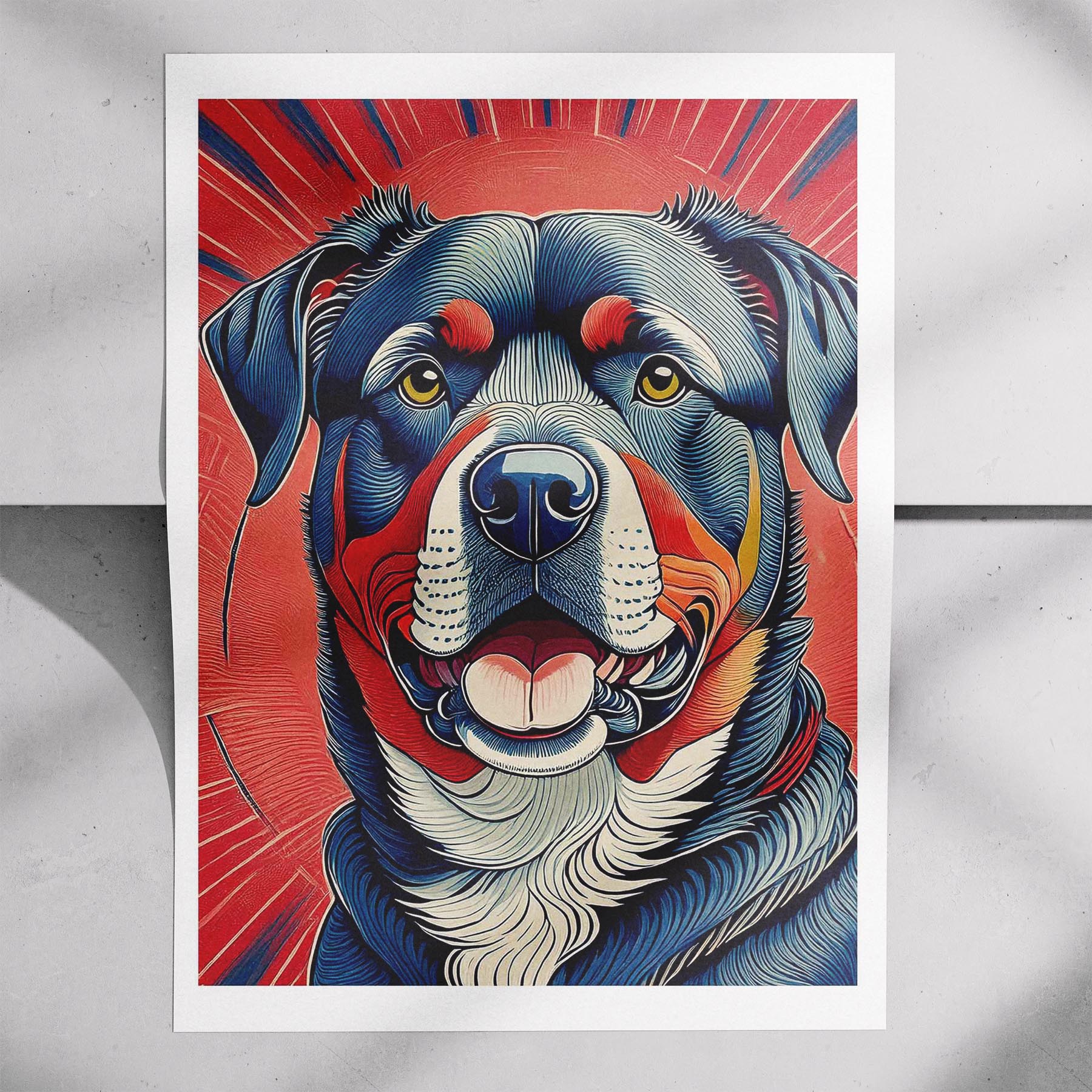 Rottweiler Hokusai Japanese Inspired Dog Series image 7