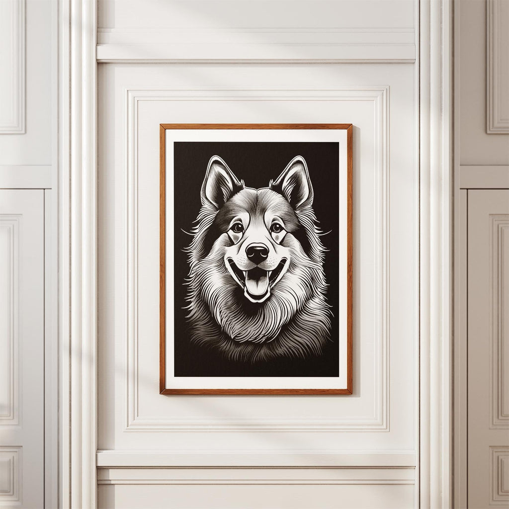 Samoyed Line Dog Series in Black and White image 3