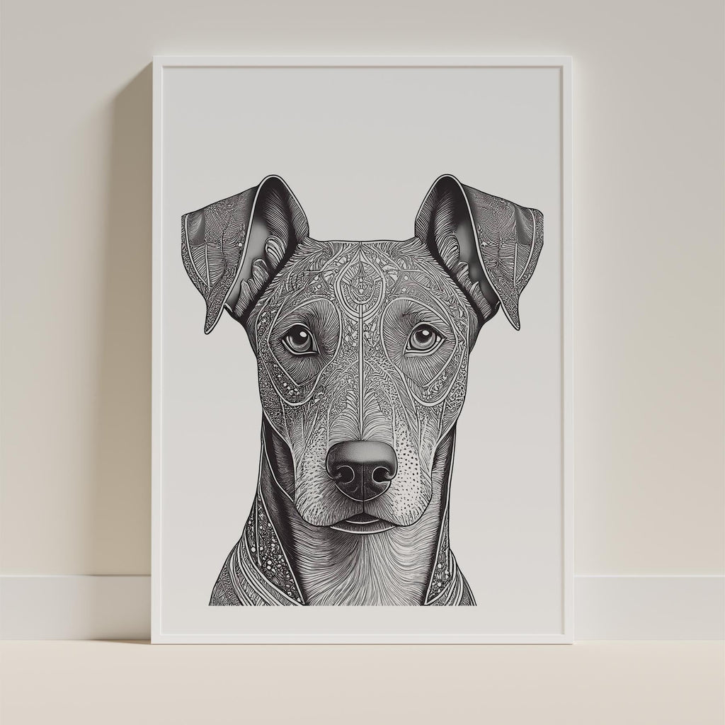 Doberman Mandala Black and White Dog Series image 9