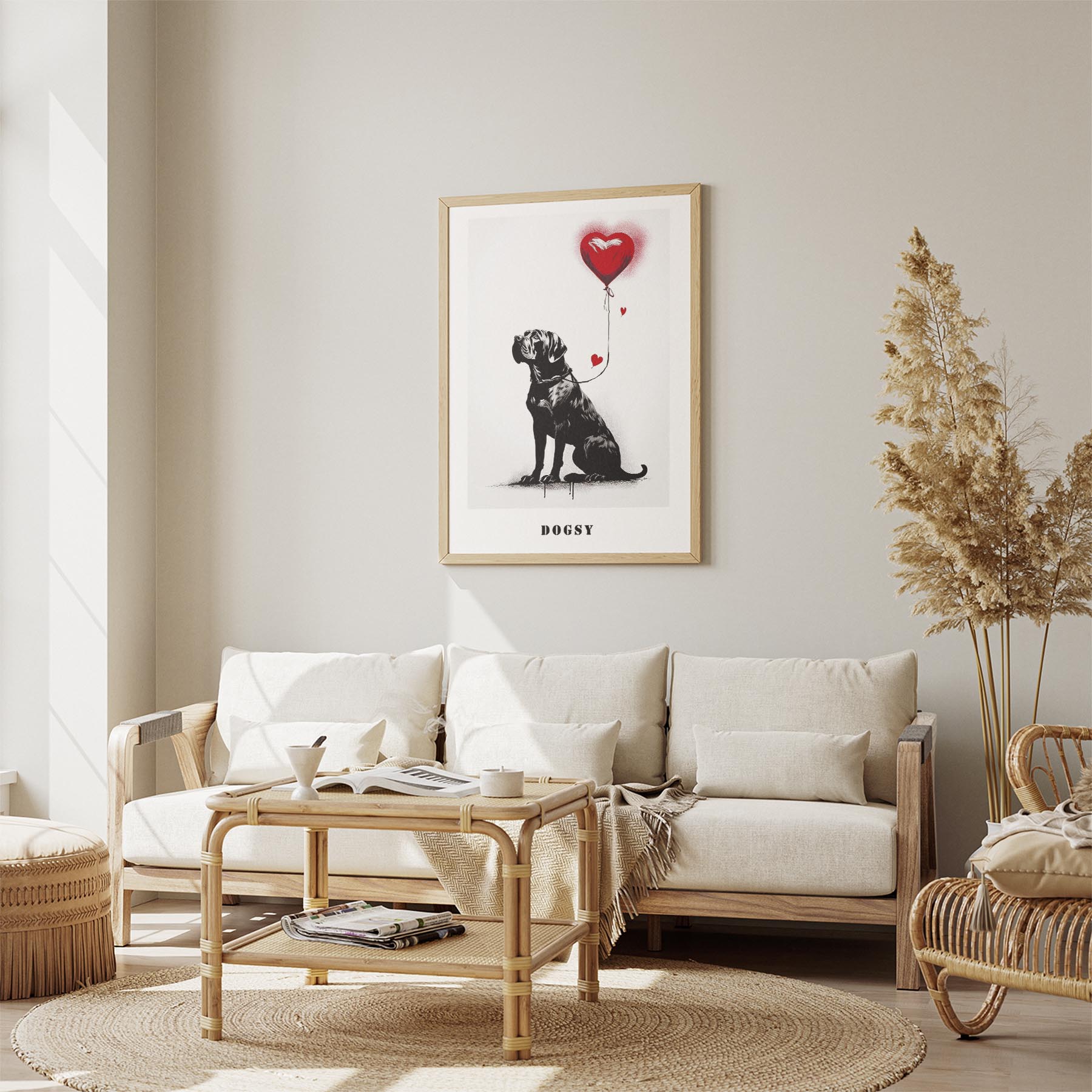 Dogue de Bordeaux DOGSY Series inspired by the Art of Banksy with text Dogsy image 2