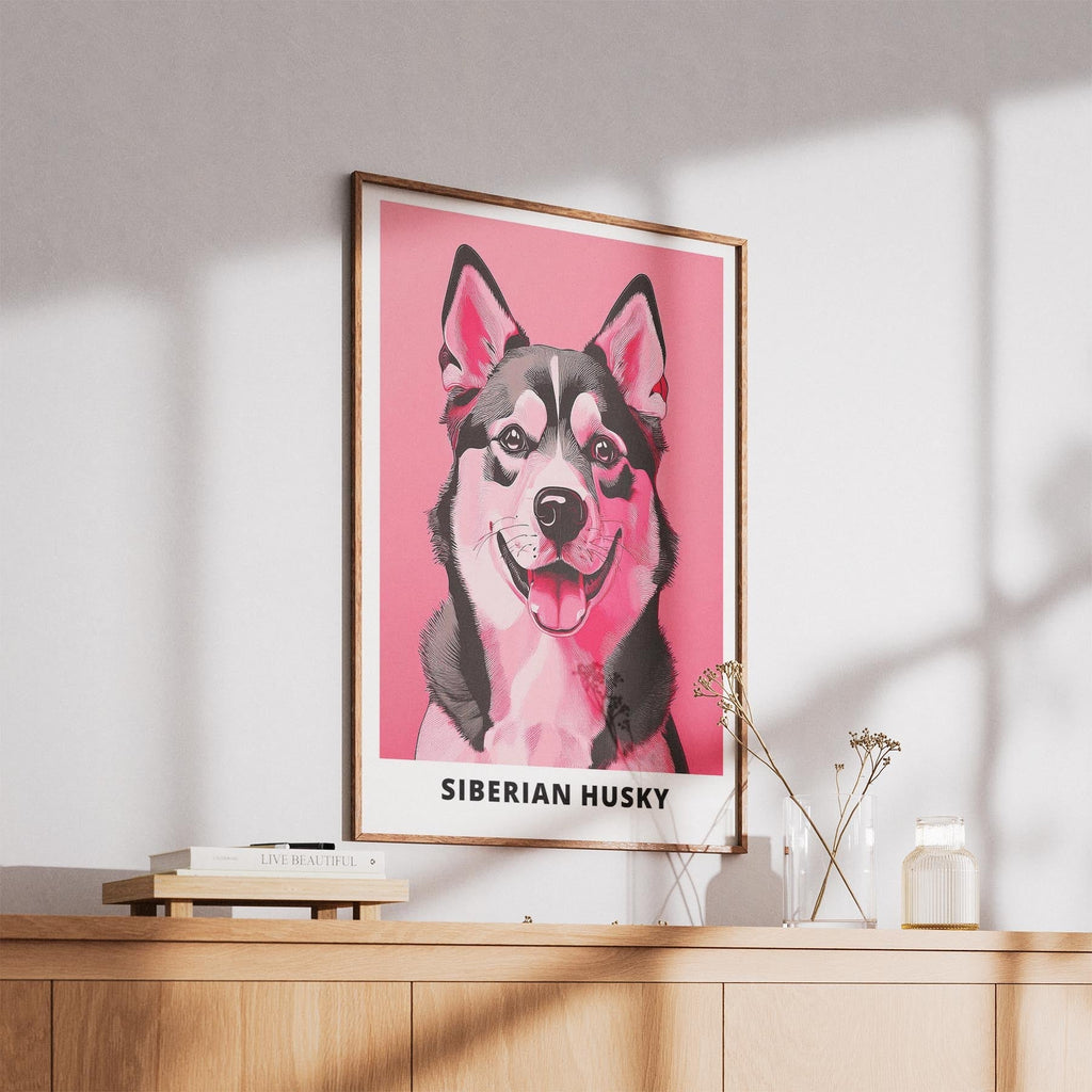 Siberian Husky Pink and Black Dog Series 1 image 5