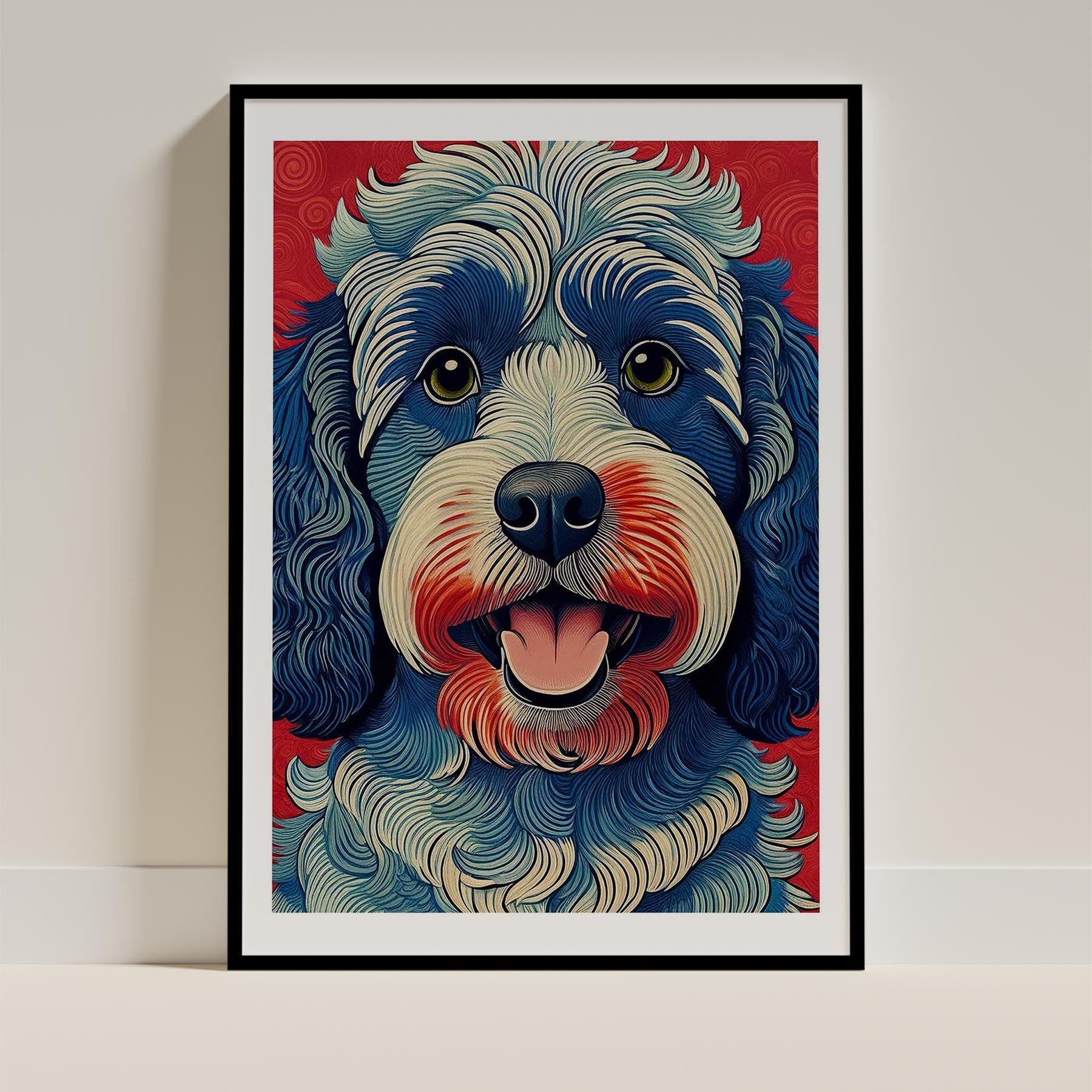 Cavoodle Hokusai Japanese Inspired Dog Series 4 image 0