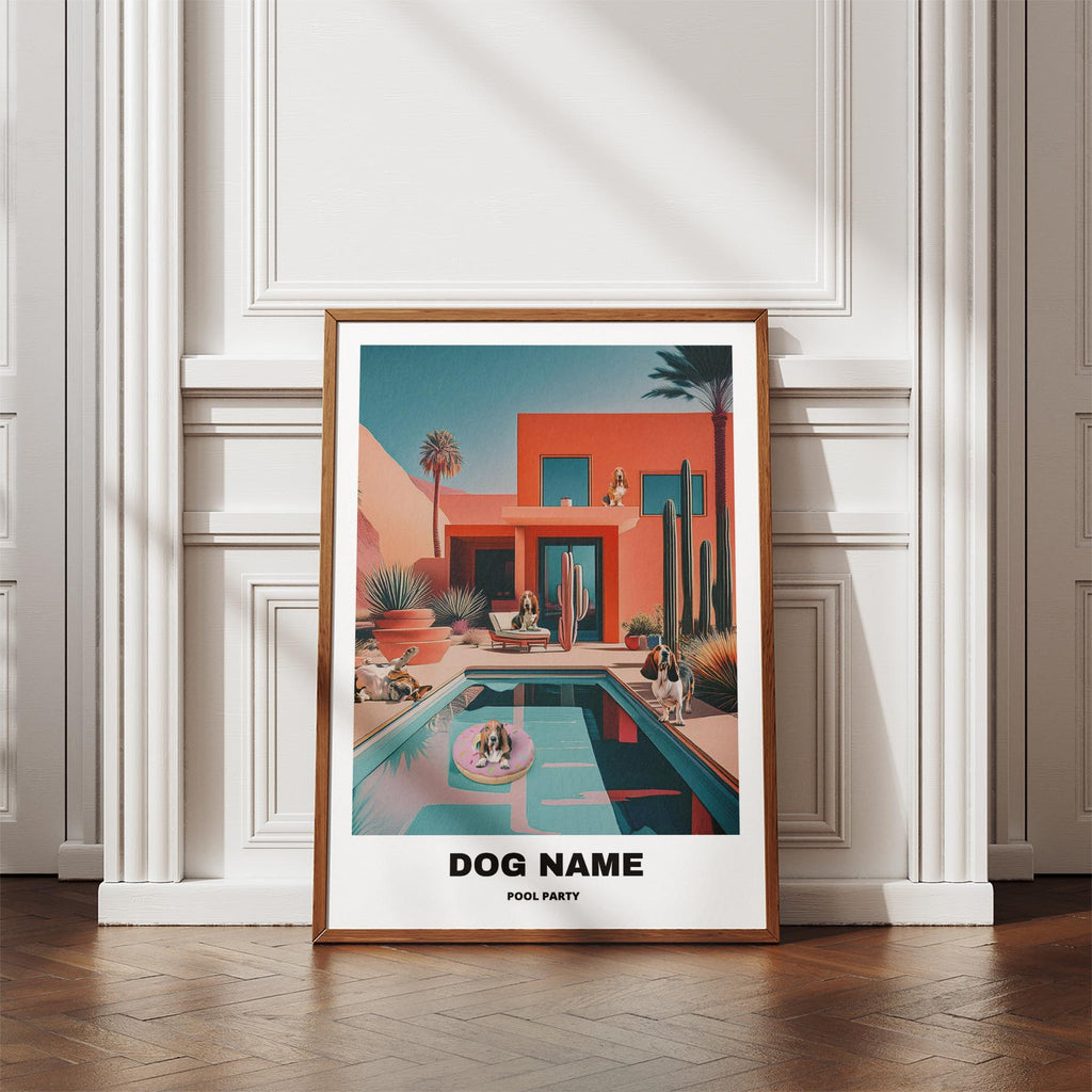 Basset Hound Custom Pool Party WITH TEXT image 4