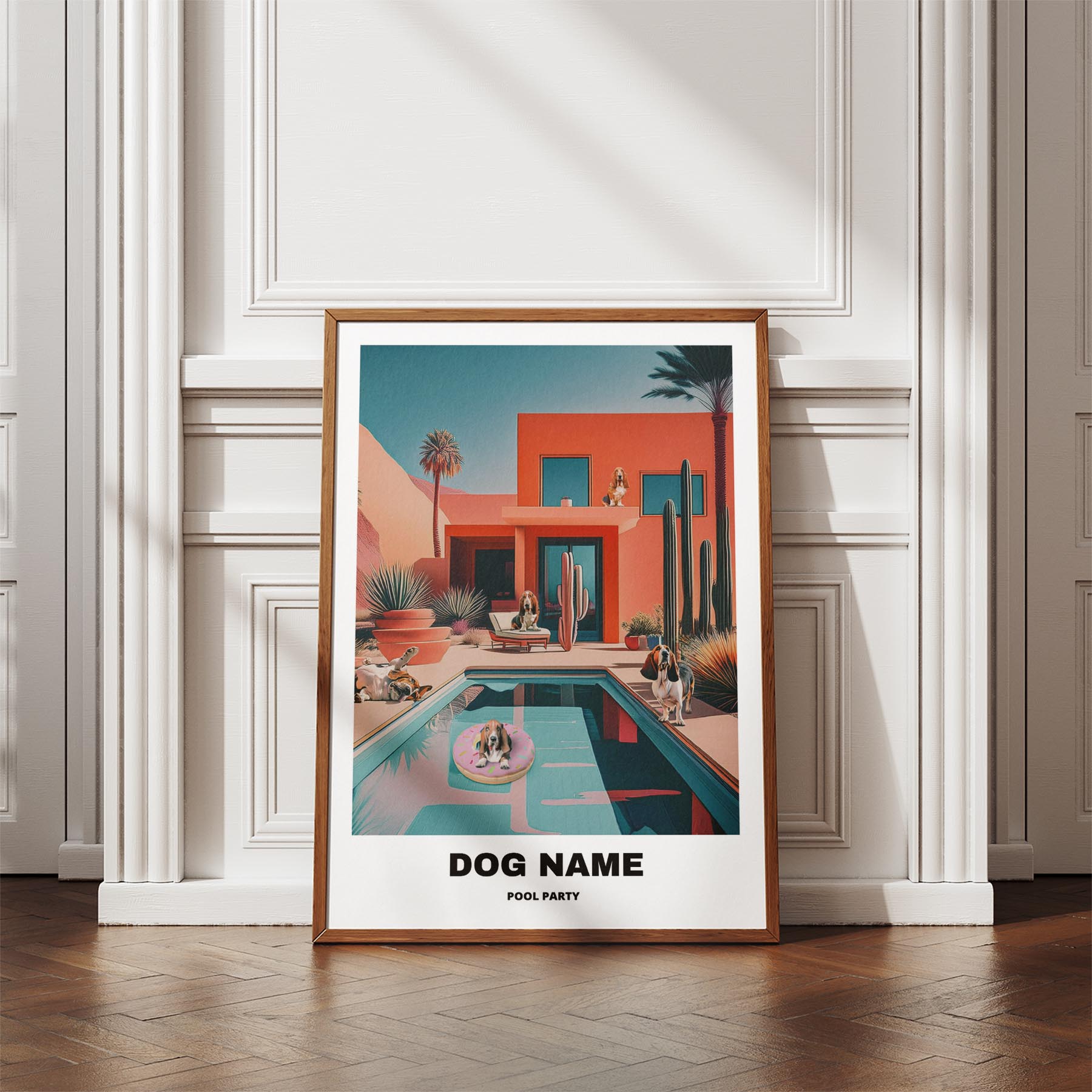 Basset Hound Custom Pool Party WITH TEXT image 4